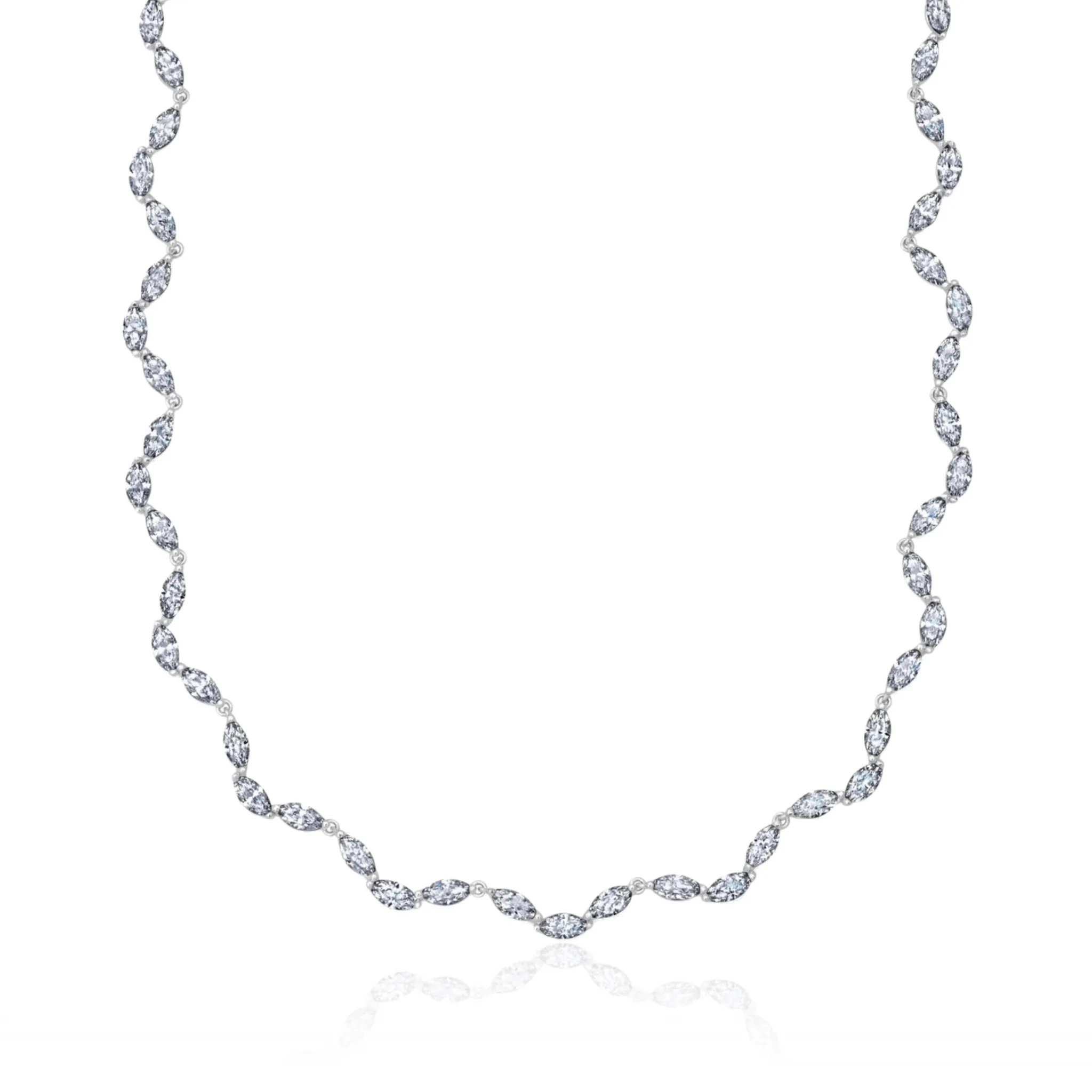 Marquise Tennis Necklace in Platinum
