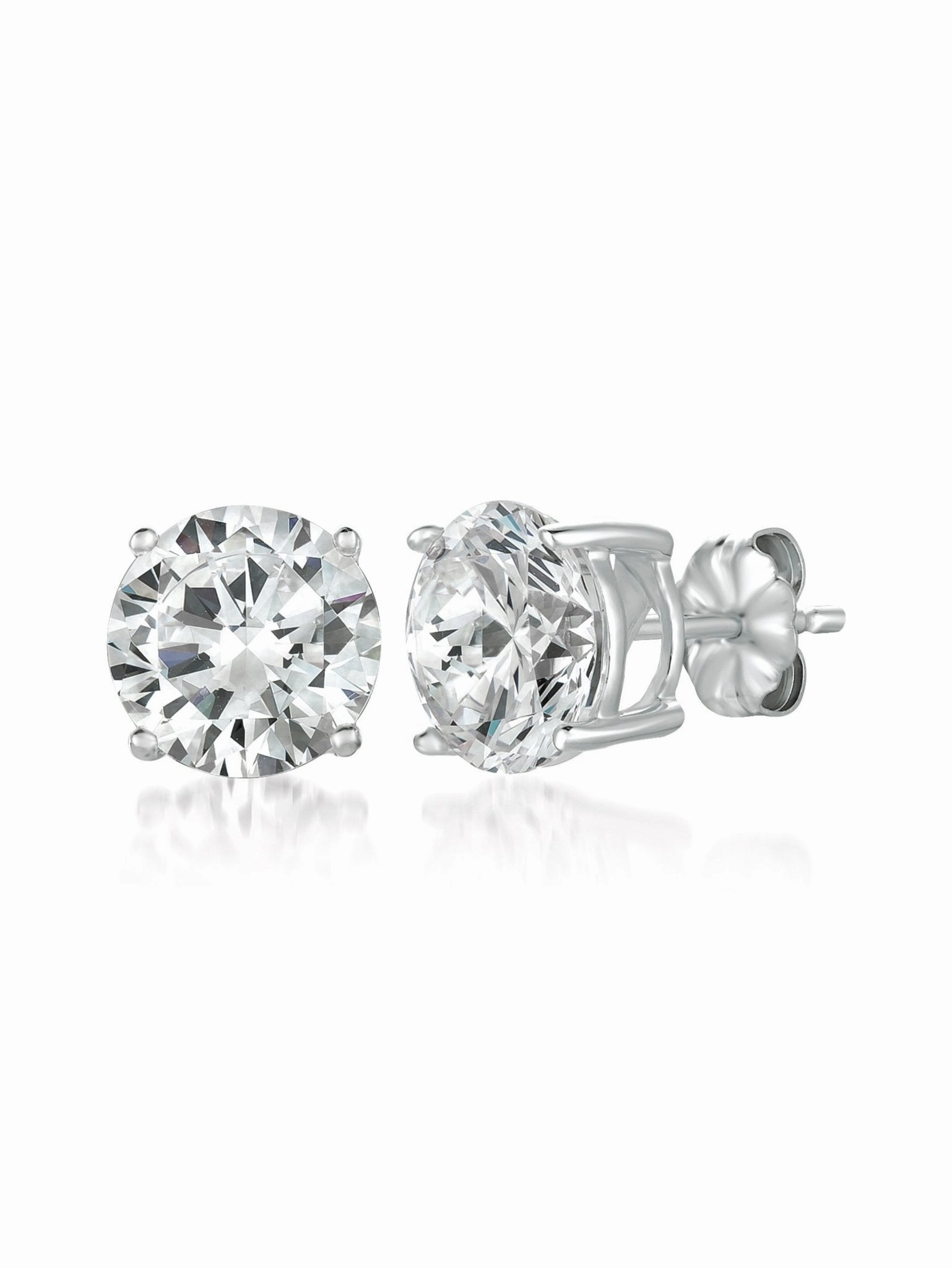 Mens 3ct Brilliant Cut Stud Earrings in Platinum