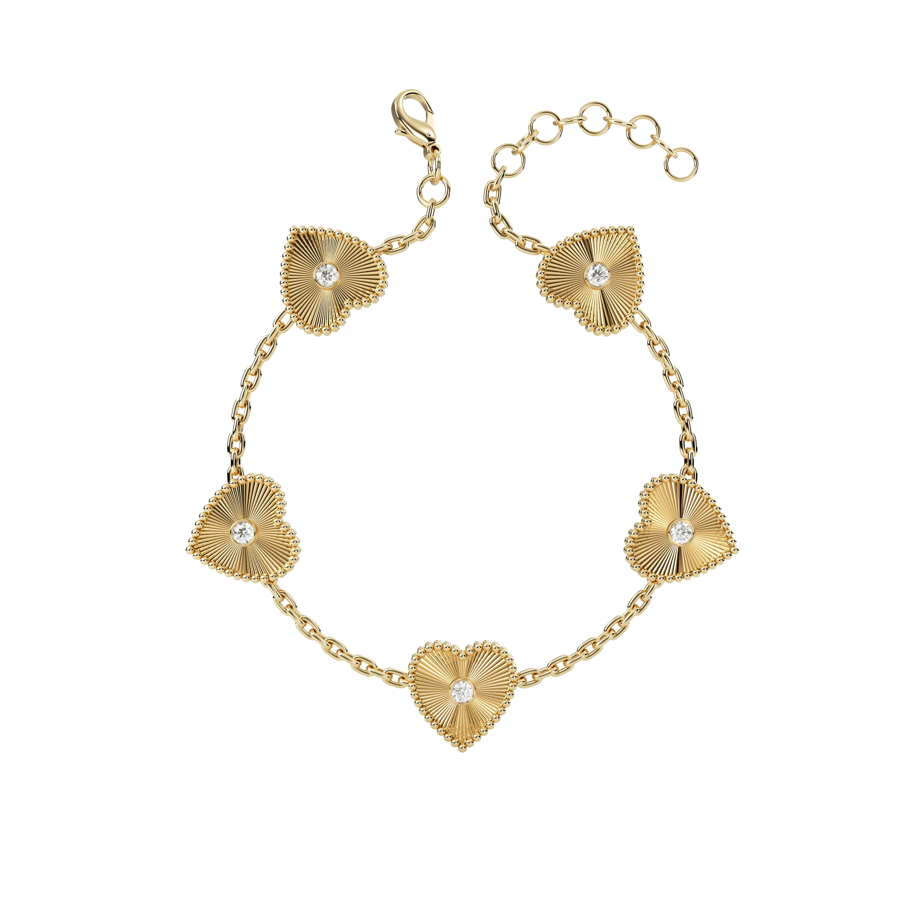 Mini Obra Fluted Heart Bracelet