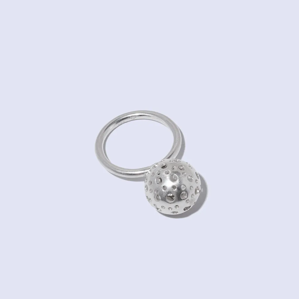 Moon Orb Ring - Sterling Silver