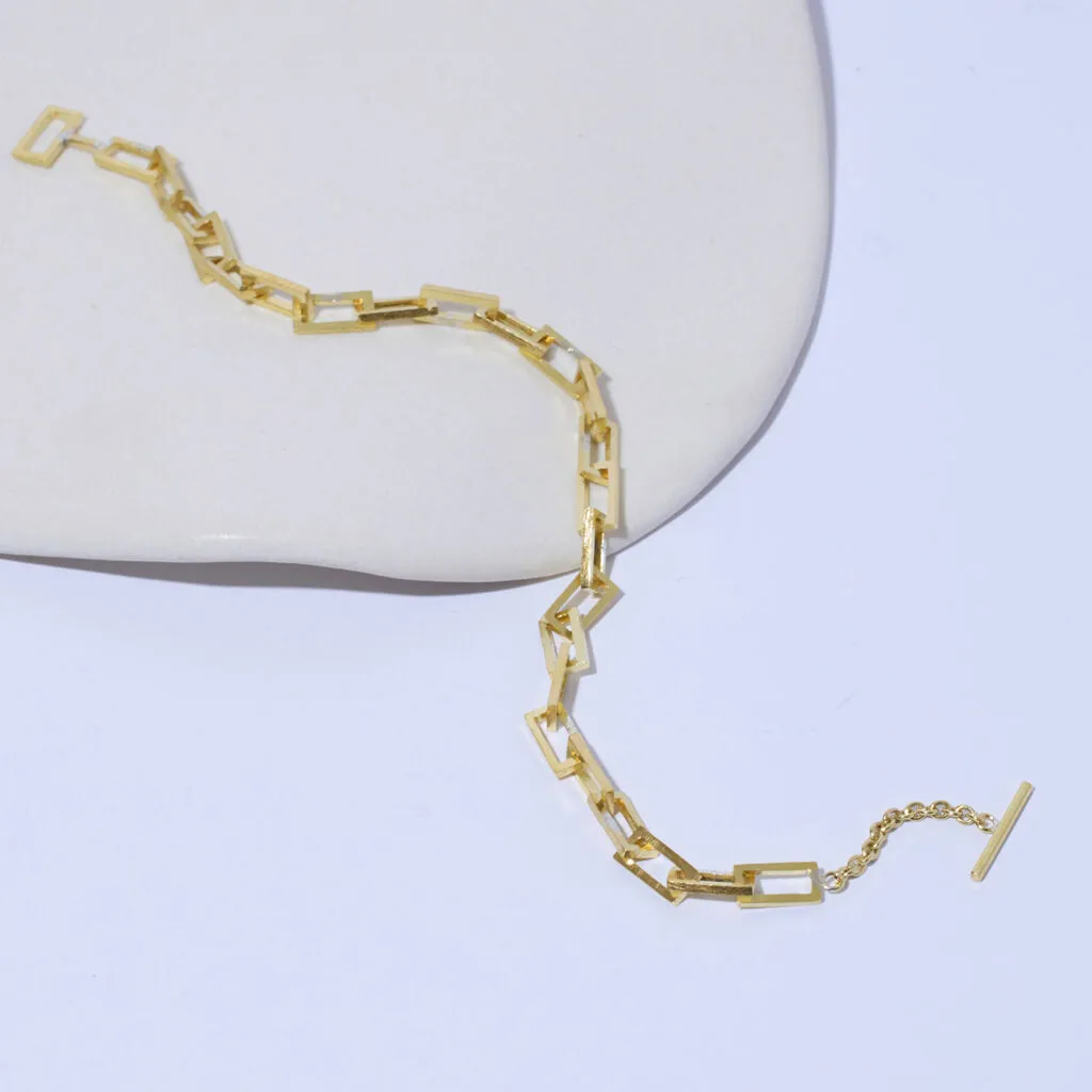 Mooring Square Link Bracelet - Brass
