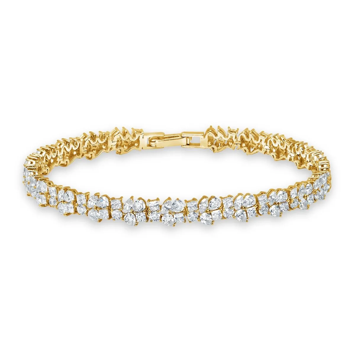 Multi Cluster Bracelet Finished in Gold