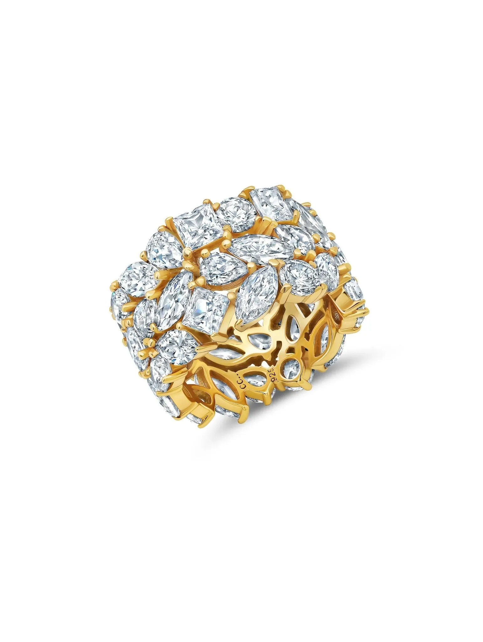 Multi Cluster Eternity Ring Finished in Gold