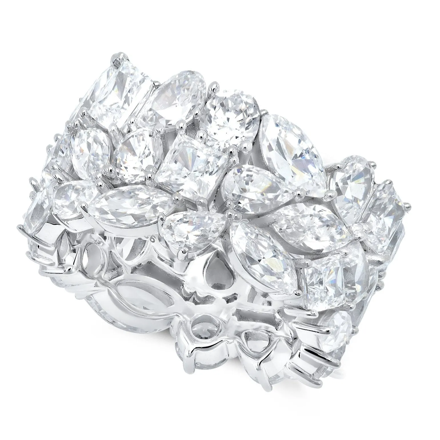Multi Cluster Eternity Ring in Platinum