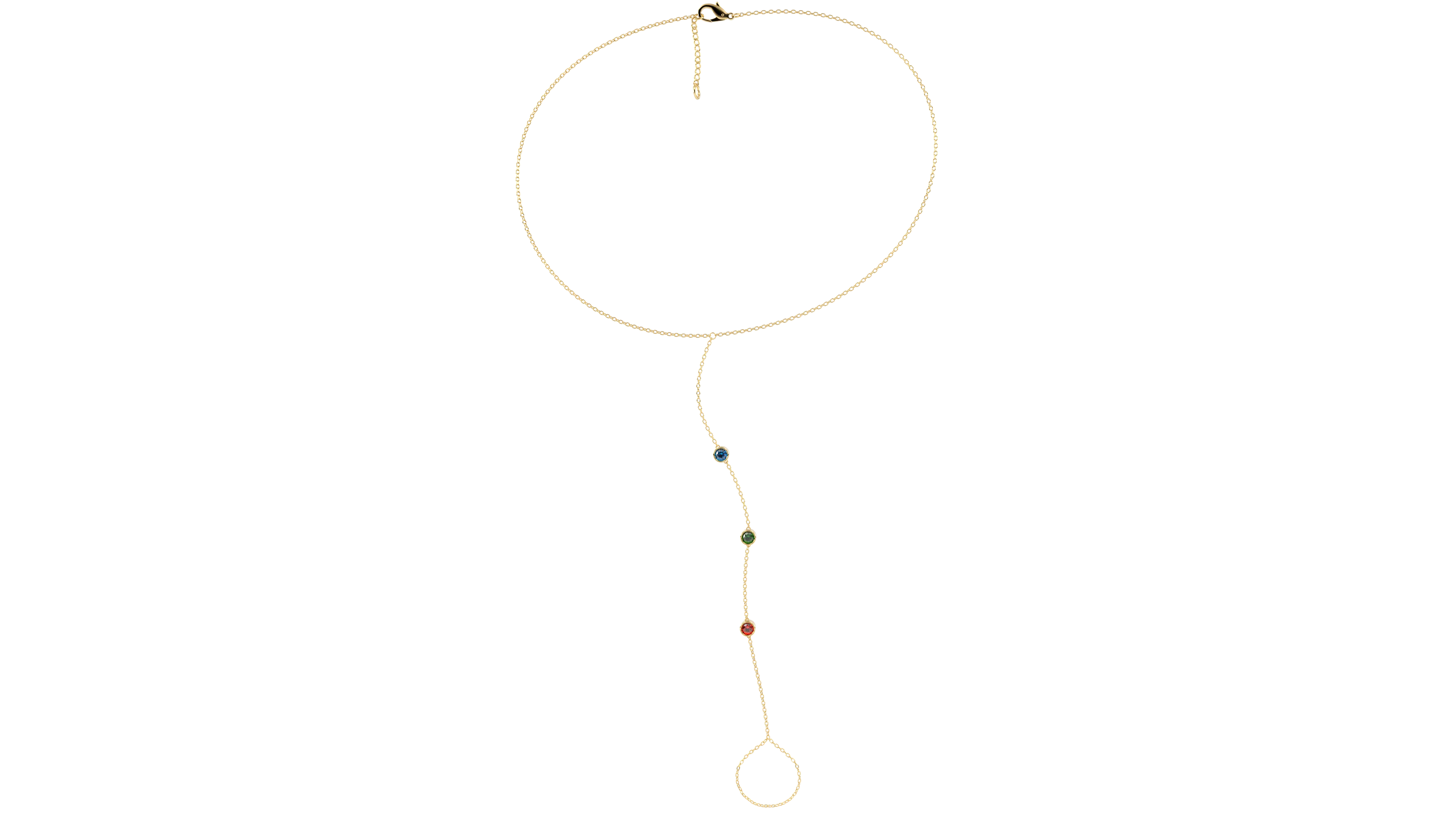 Multi Stone Hand Chain