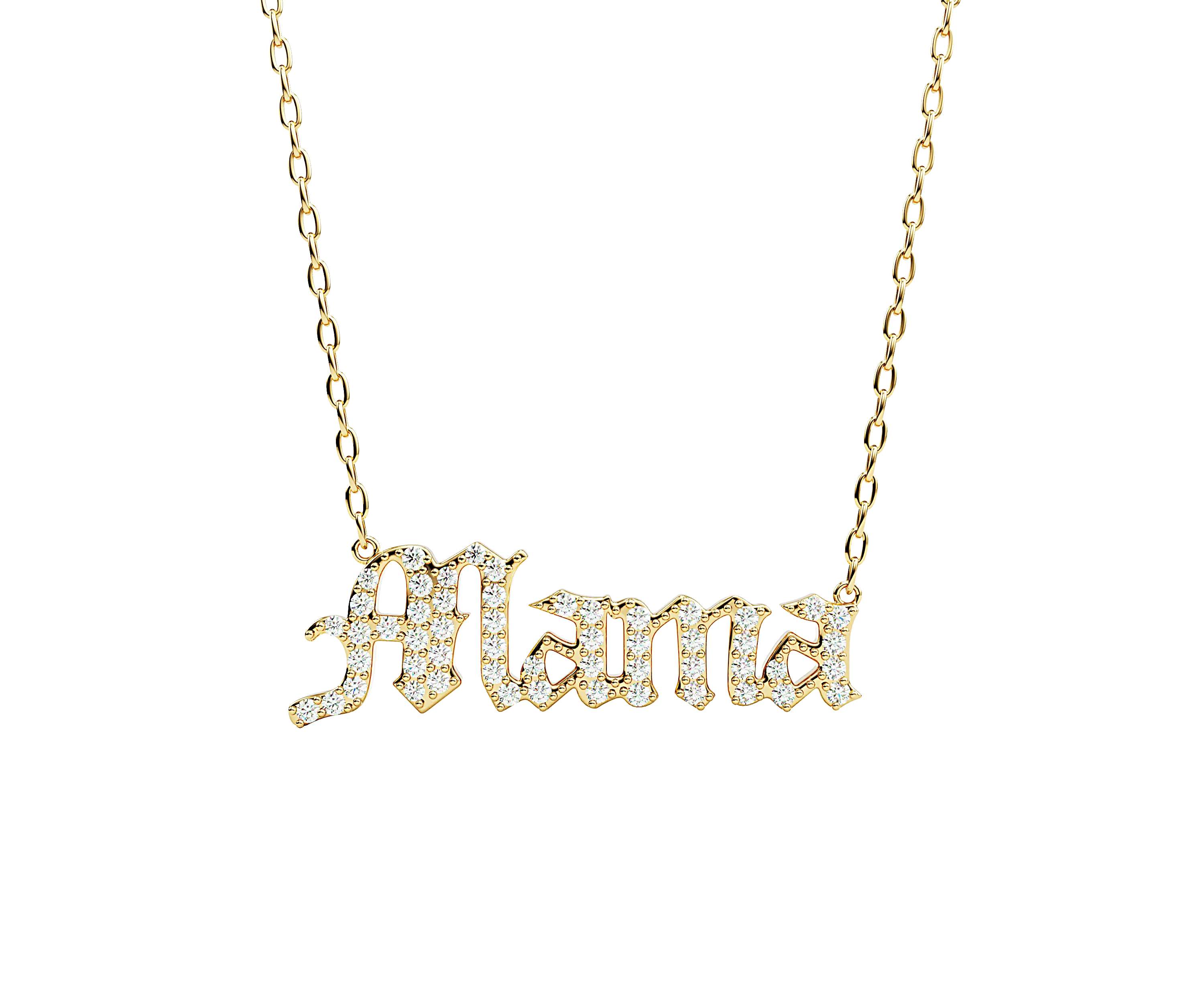 Old English Name Necklace
