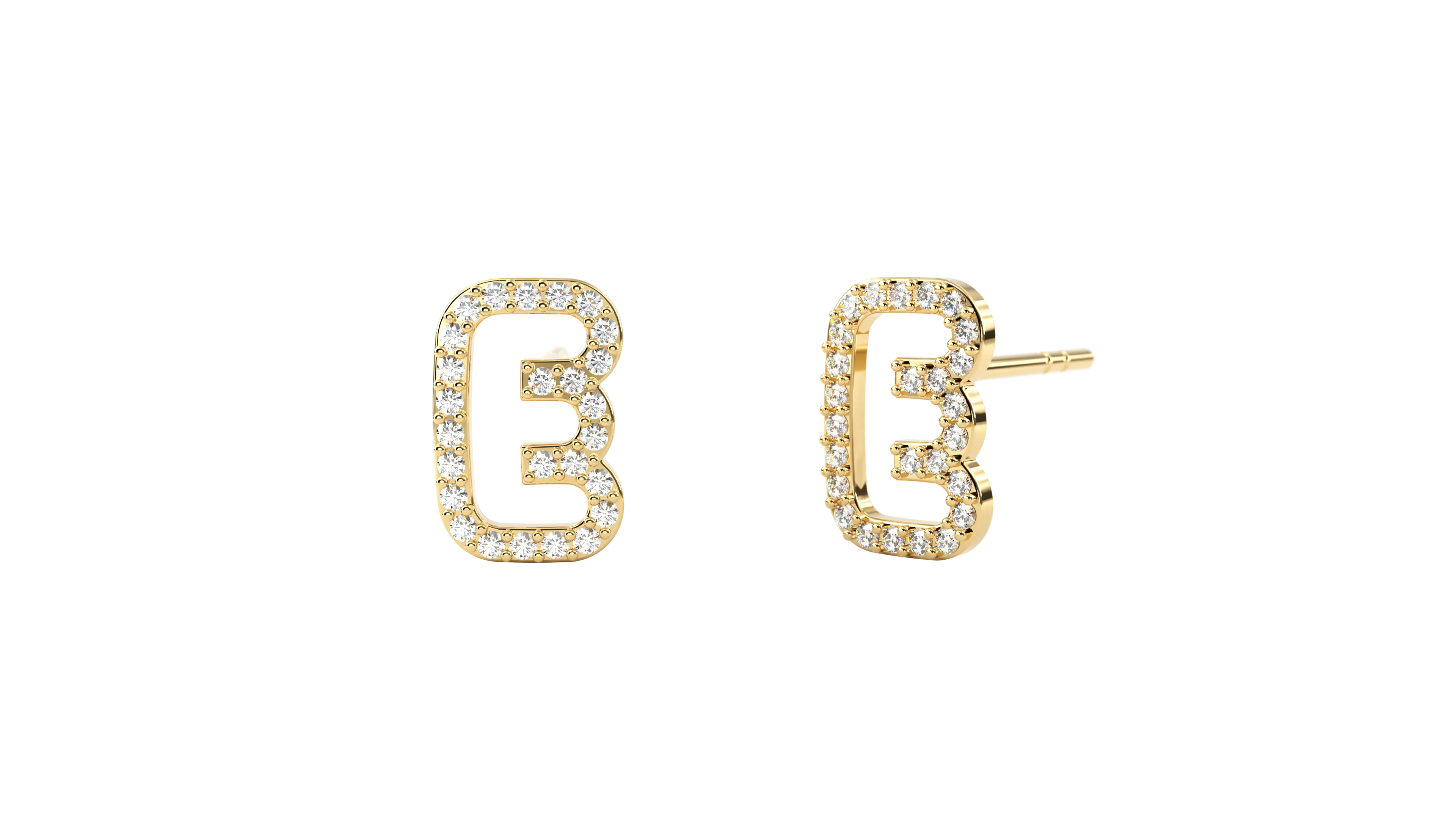 Pave Bubble Cutout Earring