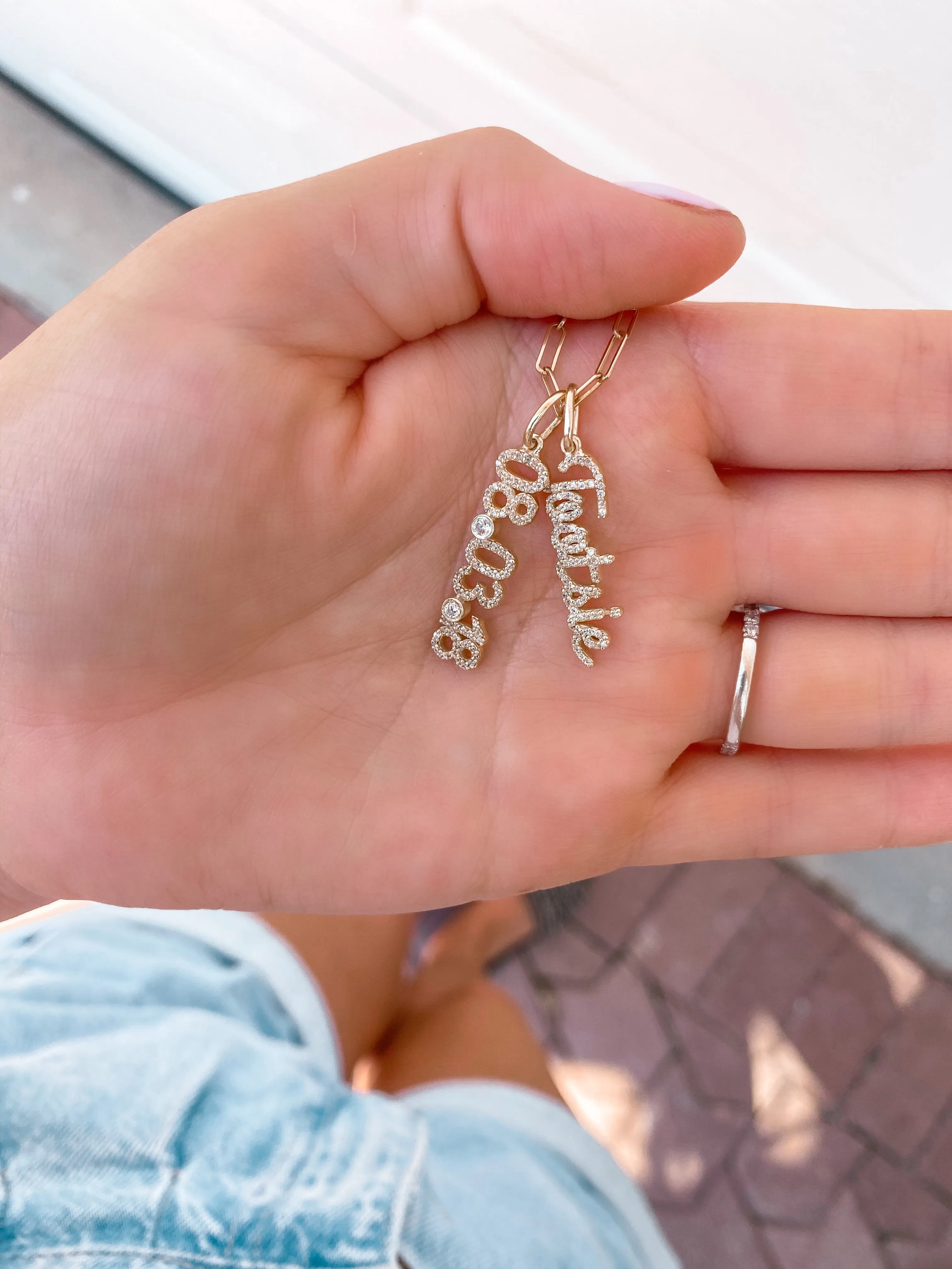 Pave Date Charm