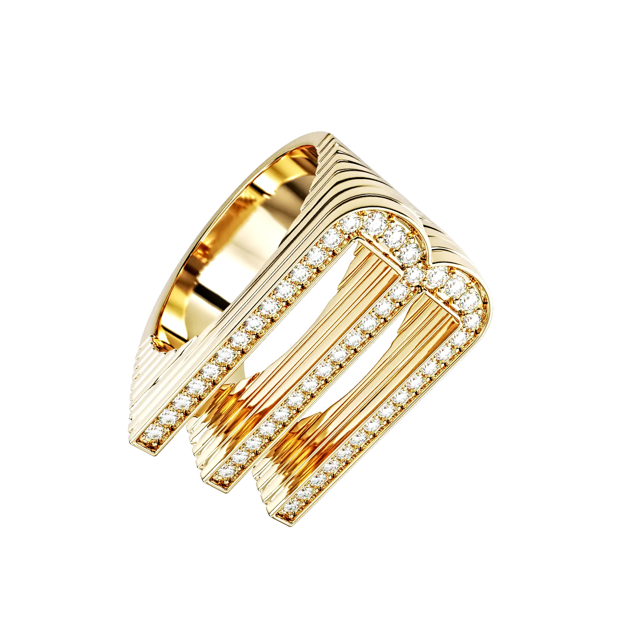 Pave Initial Signet Ring