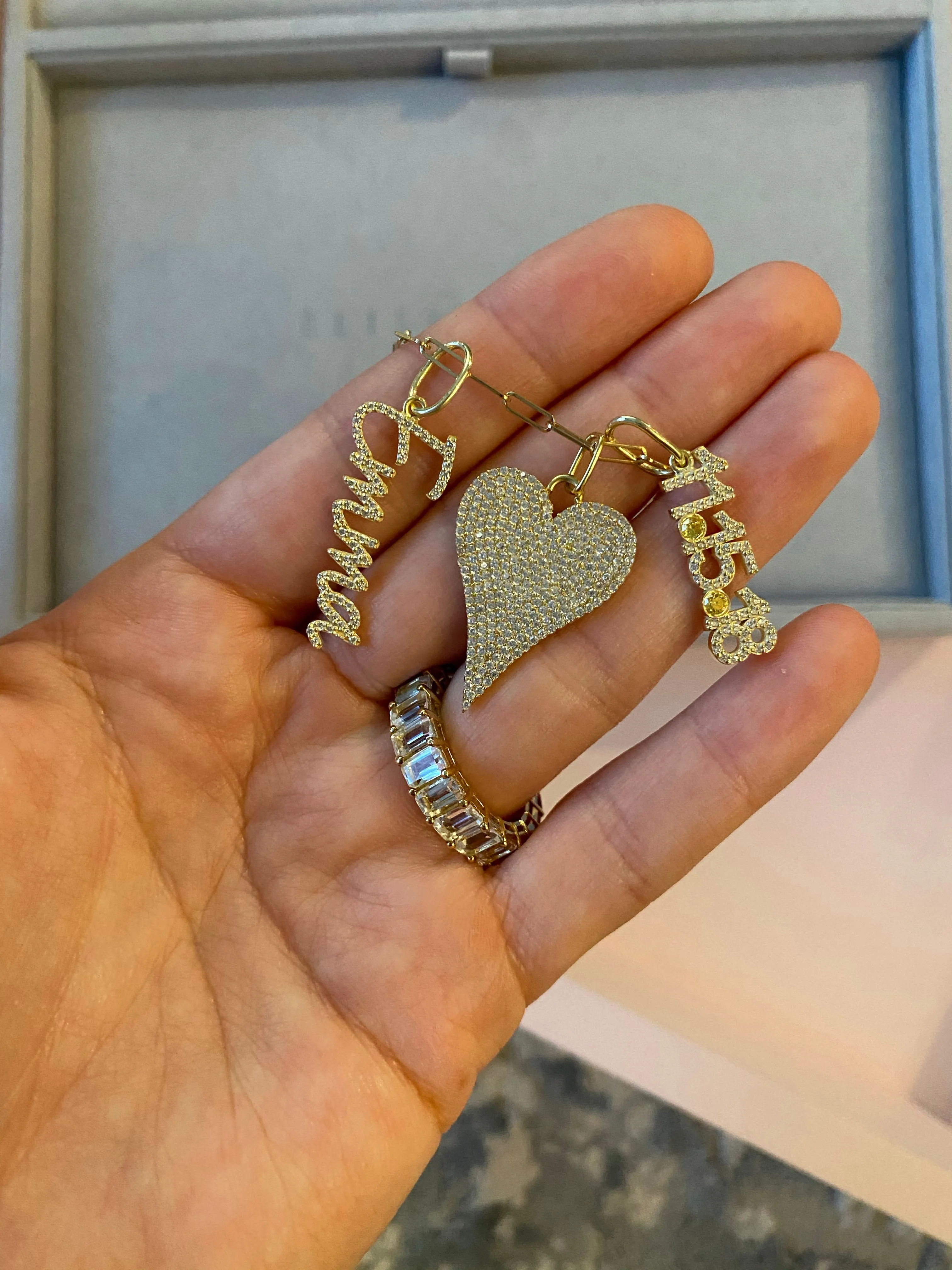 Pave Name Charm