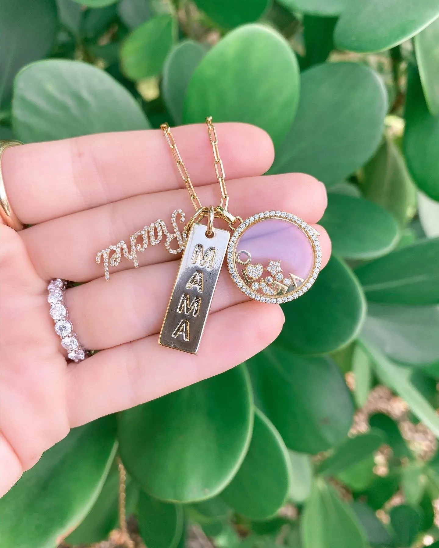 Pave Name Charm