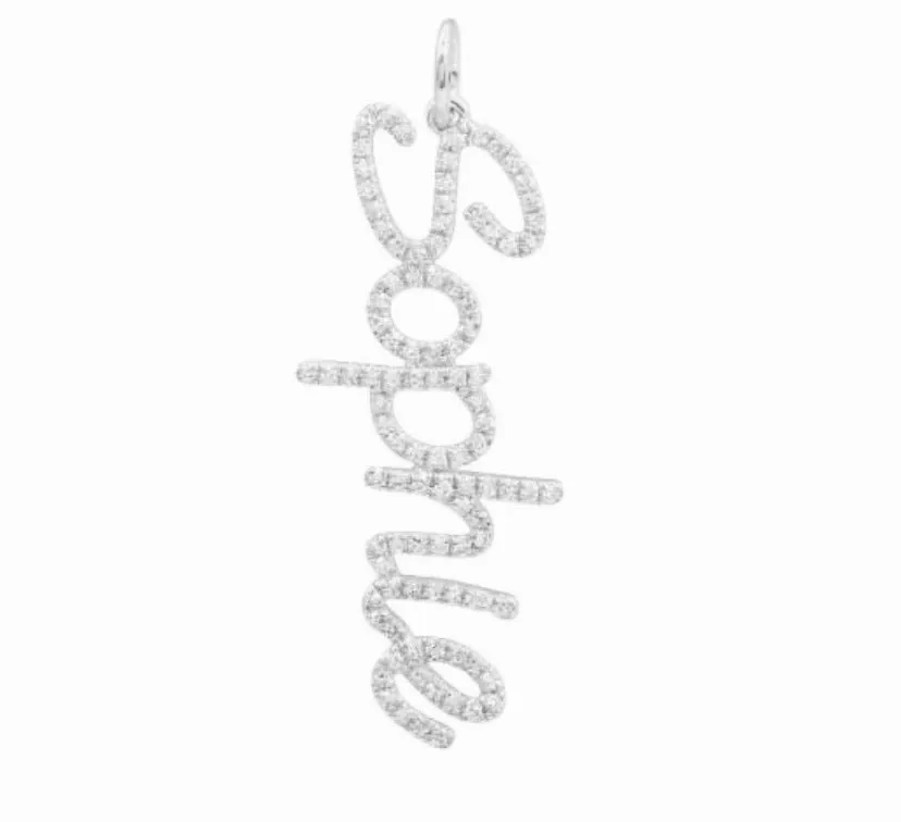 Pave Name Charm