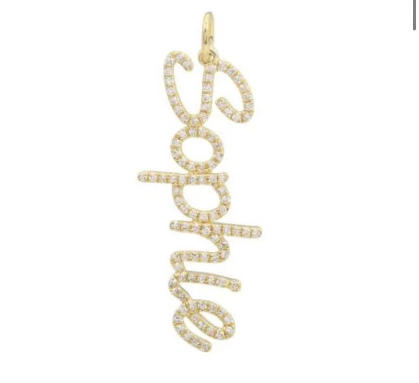 Pave Name Charm