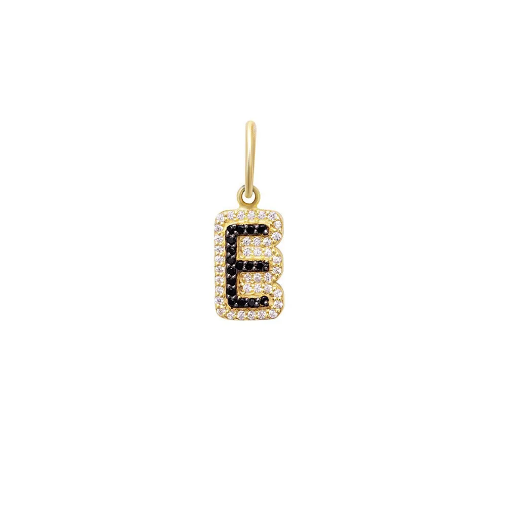 Pave Outline Inital Charm