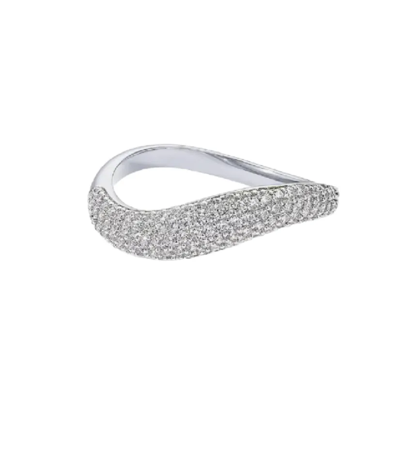 Pave Wavy Ring