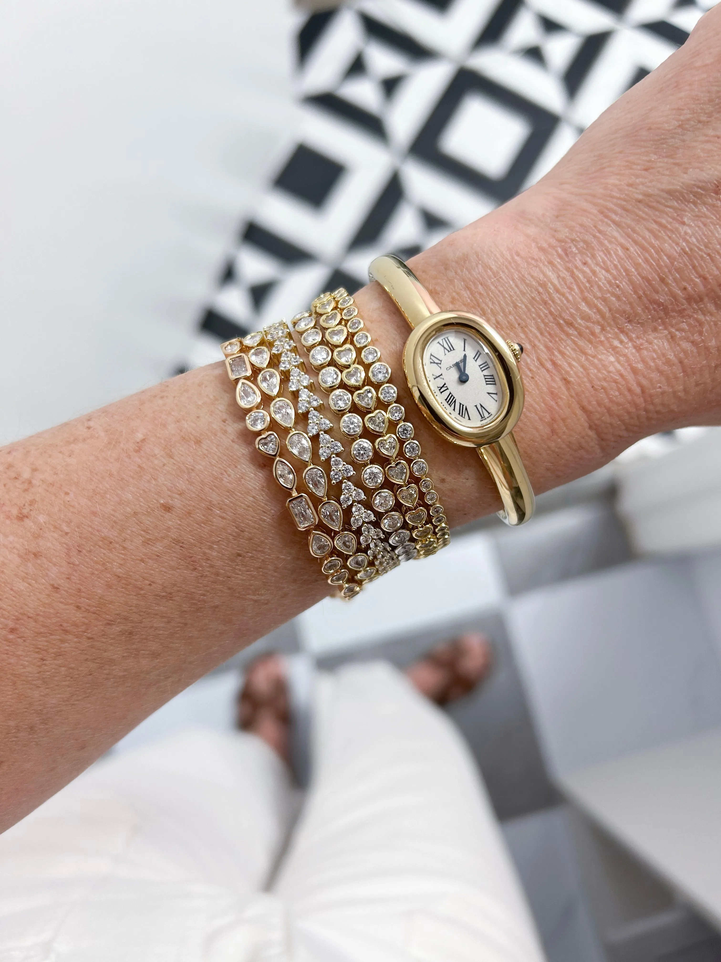 Pear Bezel Tennis Bracelet