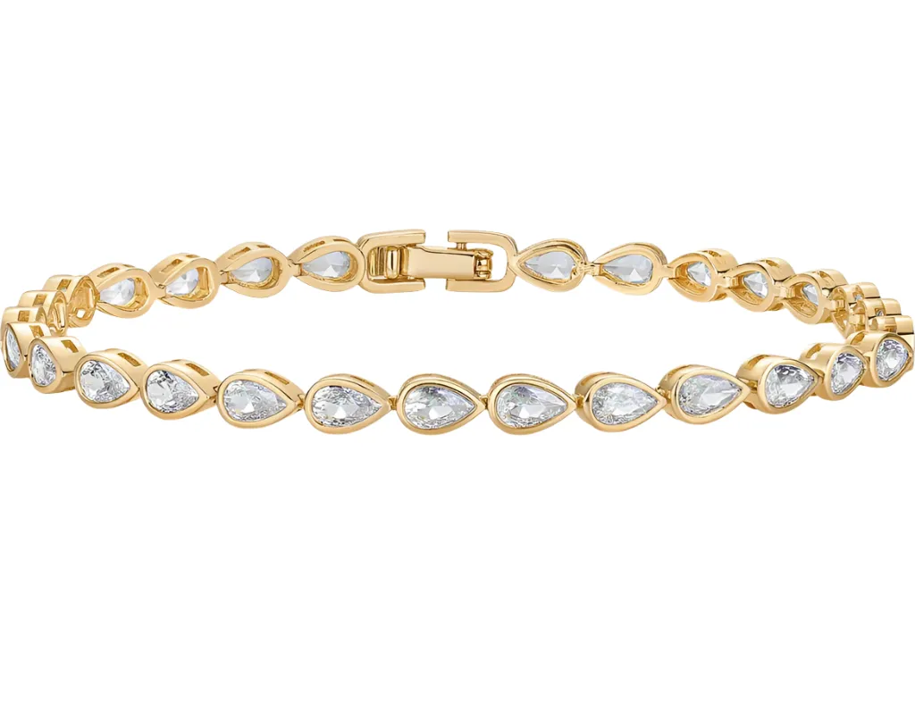 Pear Bezel Tennis Bracelet