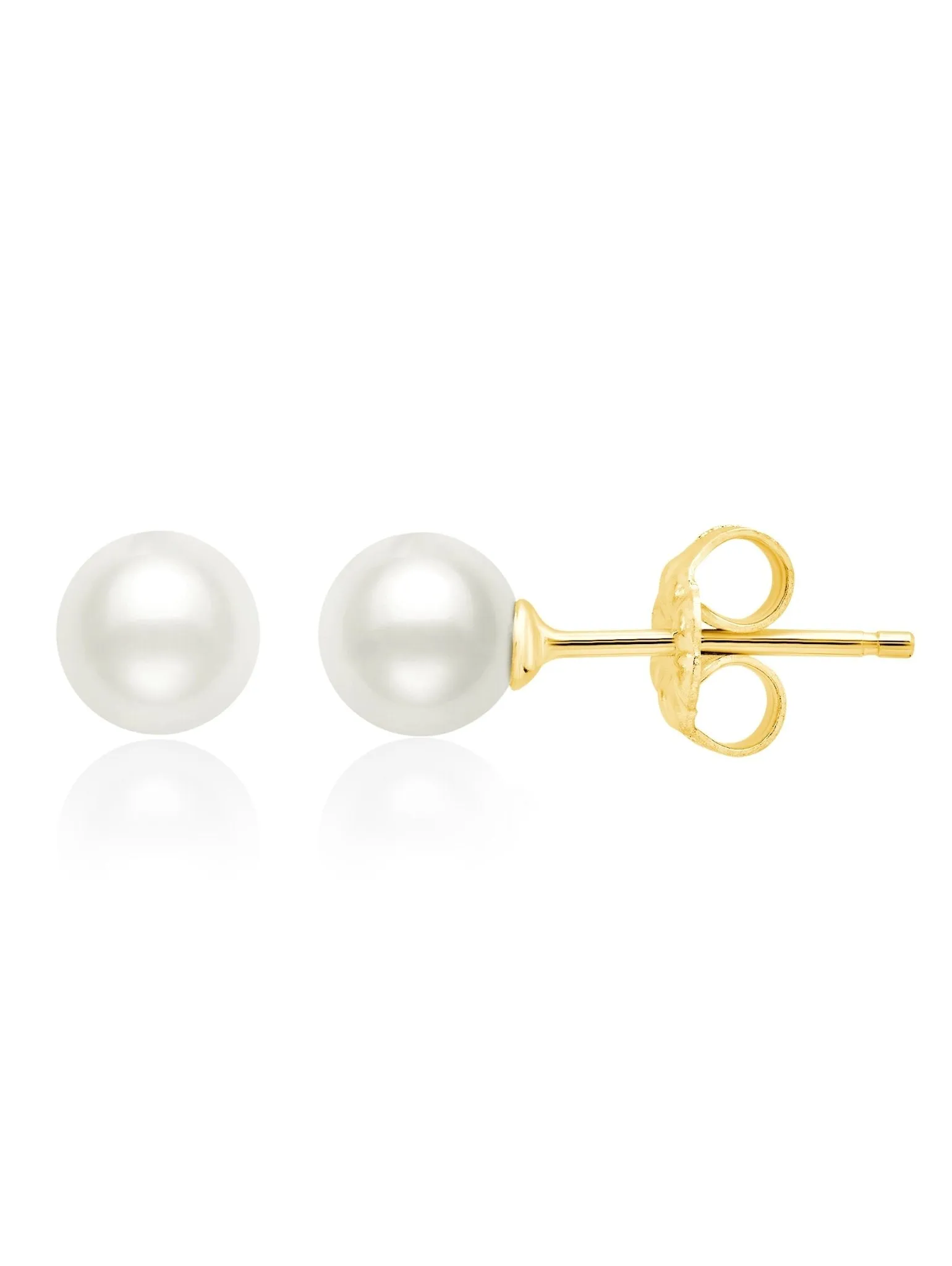 Pearl Stud Earrings Finished in Gold