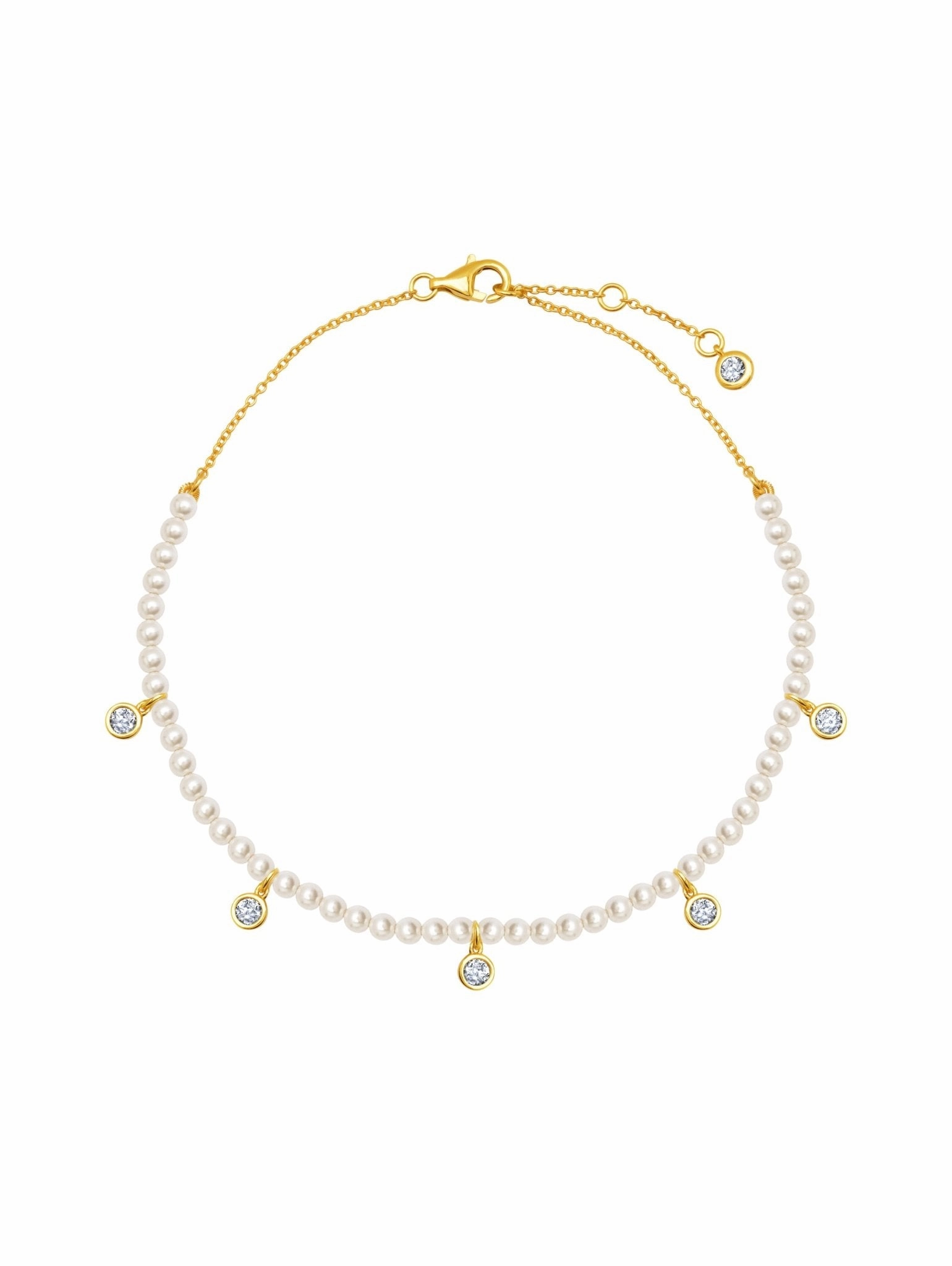 Pearl Anklet Finished in Gold