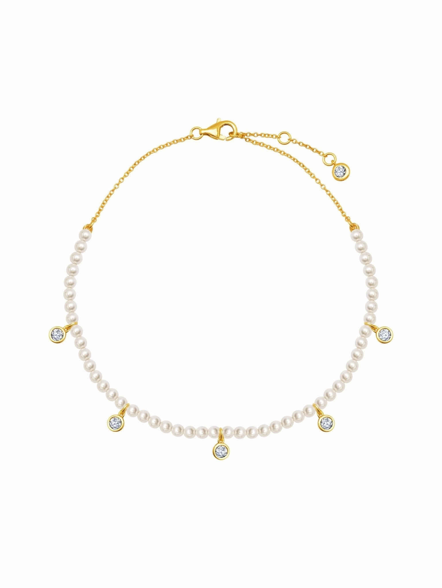 Pearl Anklet Finished in Gold