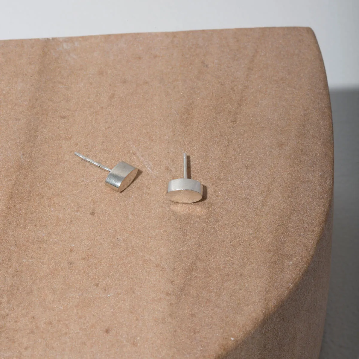 Pebble Stud Earrings - Sterling Silver