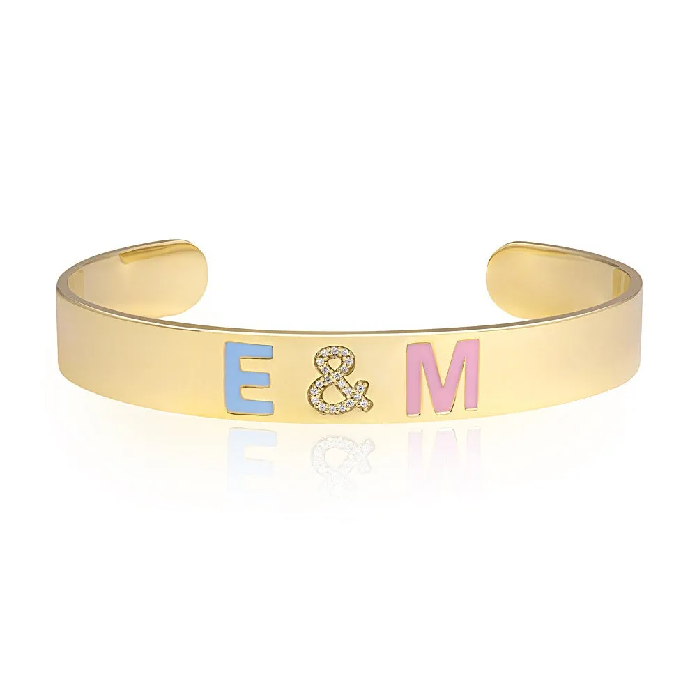 Personalized Intial Cuff With Enamel