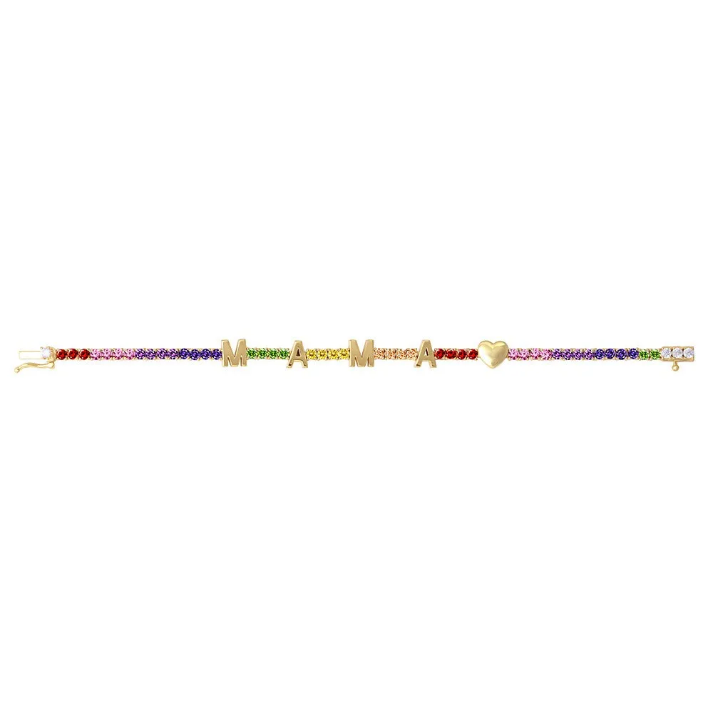 Personalized Rainbow Tennis Bracelet