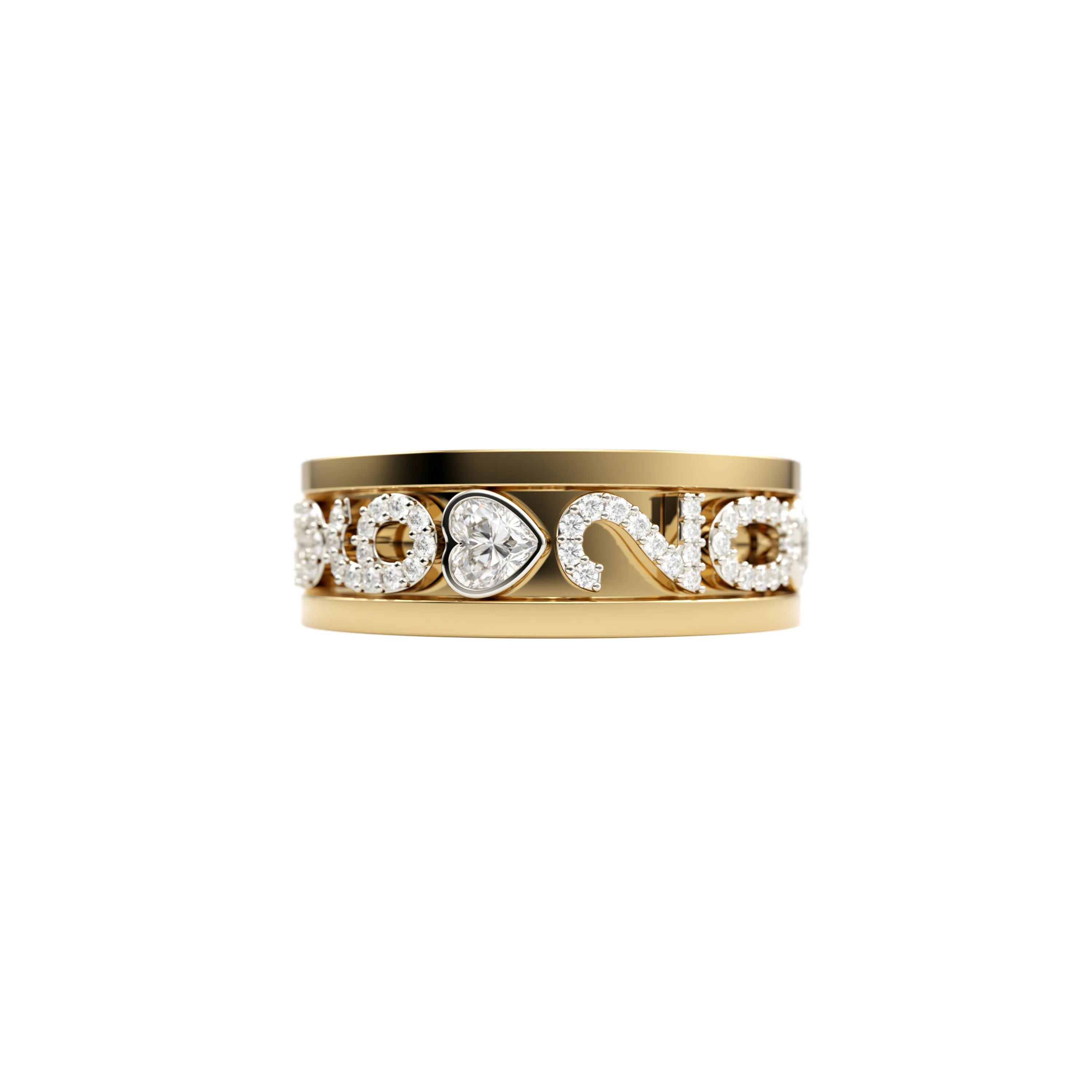 Personalized Skinny Charm Ring 