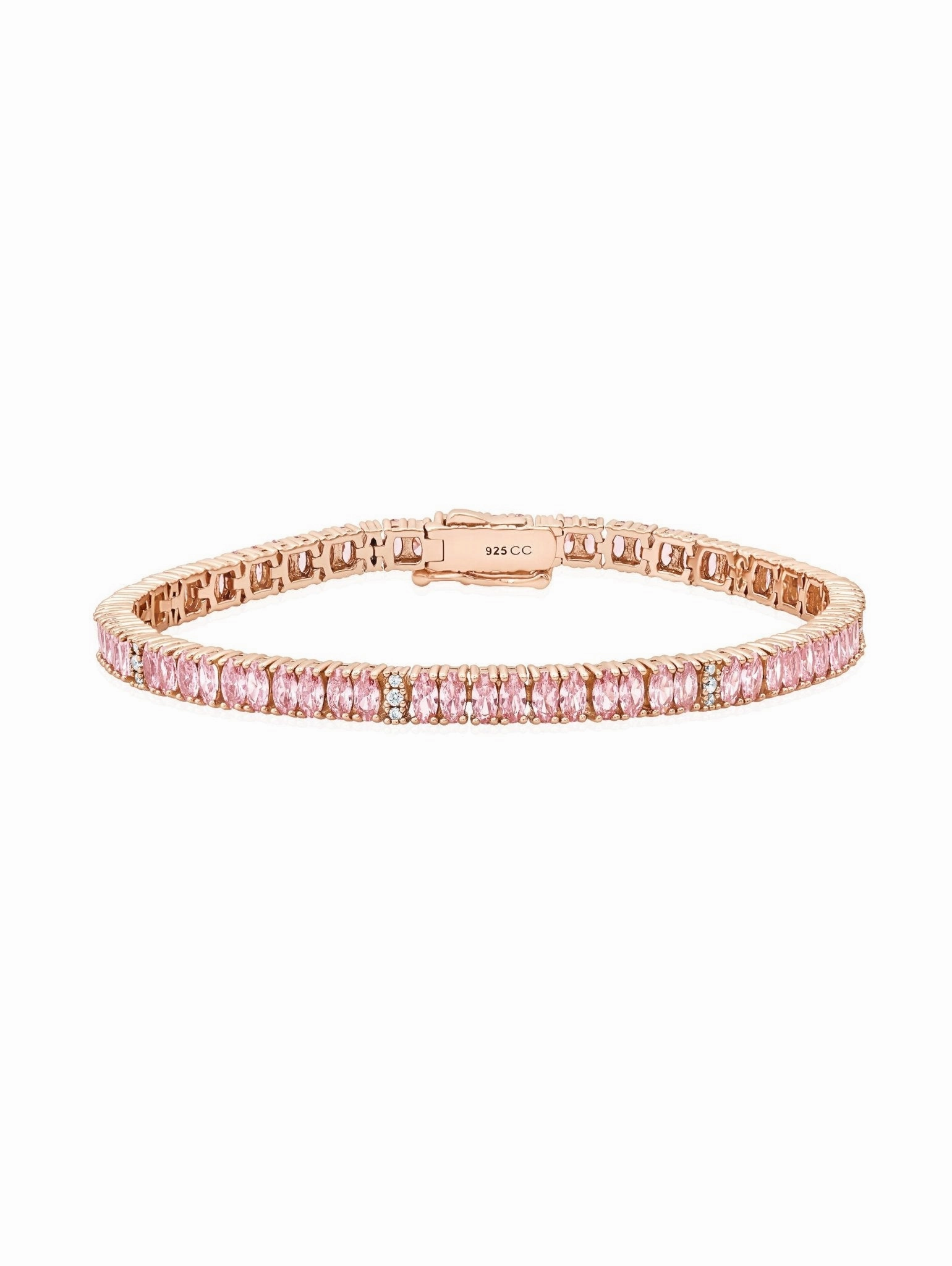 Pink Hues Tennis Bracelet Finished in Rose Gold