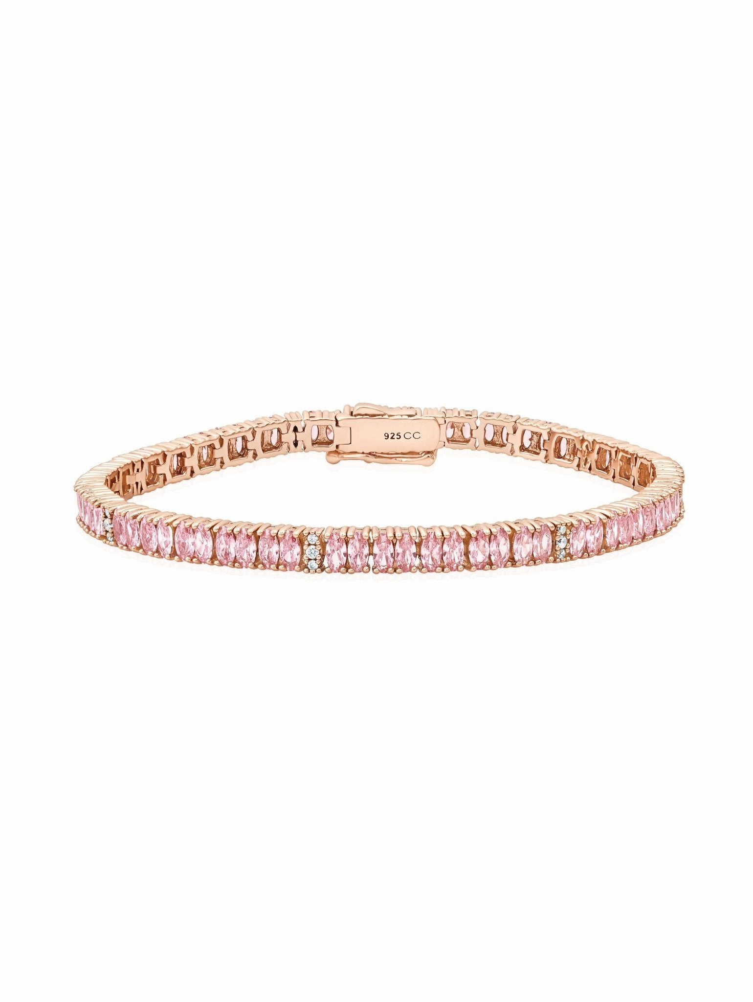 Pink Hues Tennis Bracelet Finished in Rose Gold
