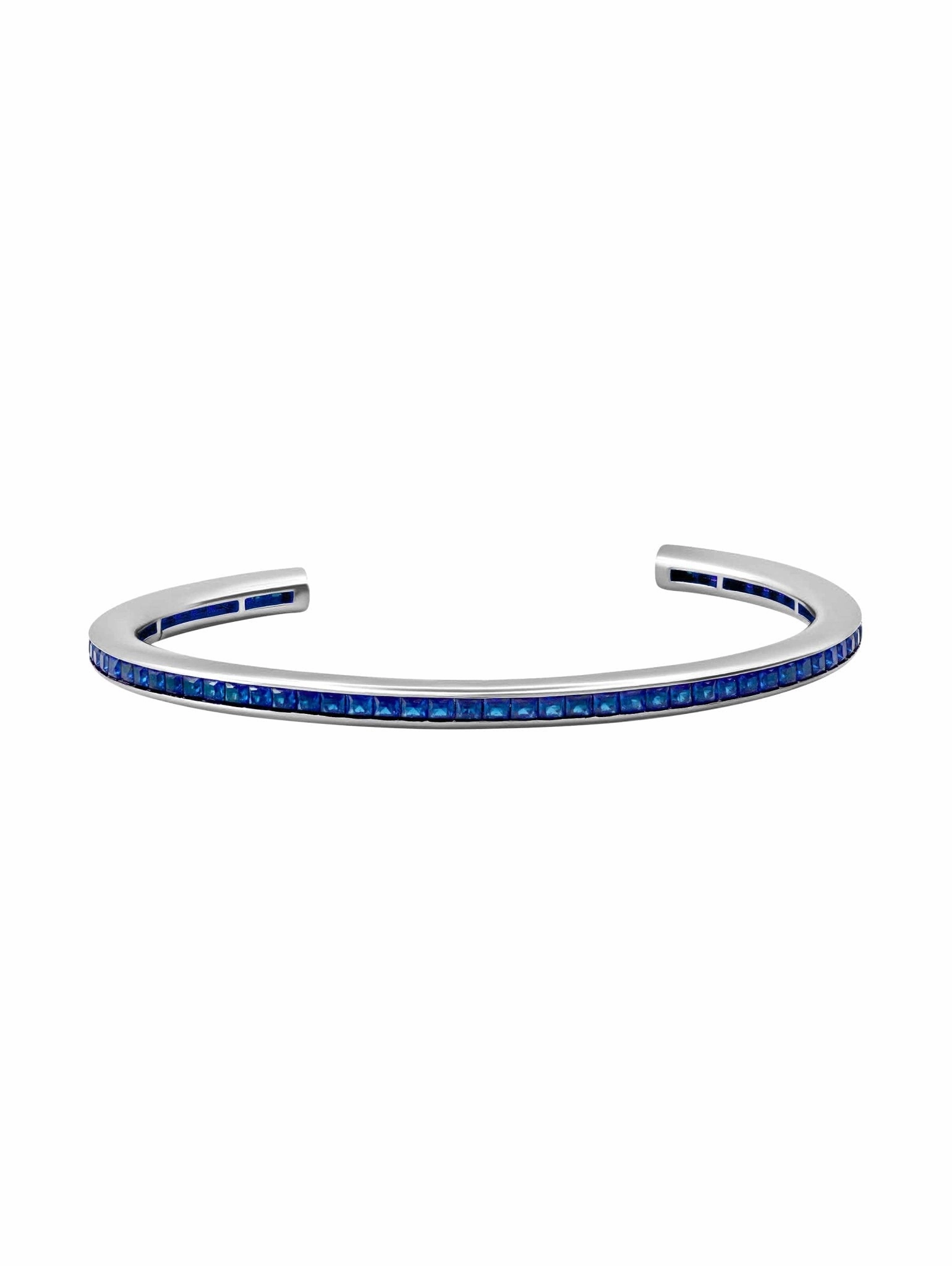 Princess Cut Sapphire Color Cuff Bracelet
