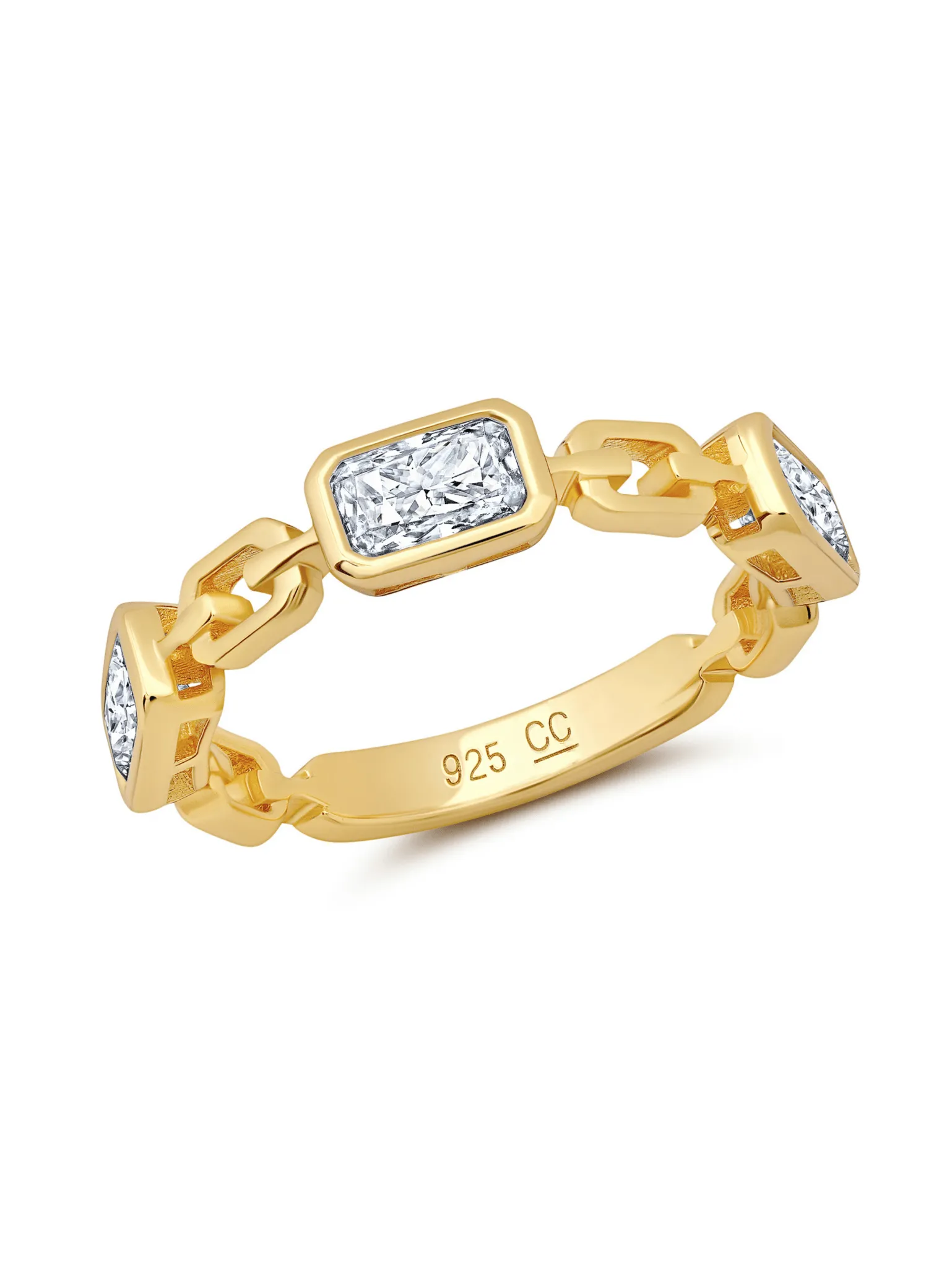 Radiant Link Ring Finished in Gold