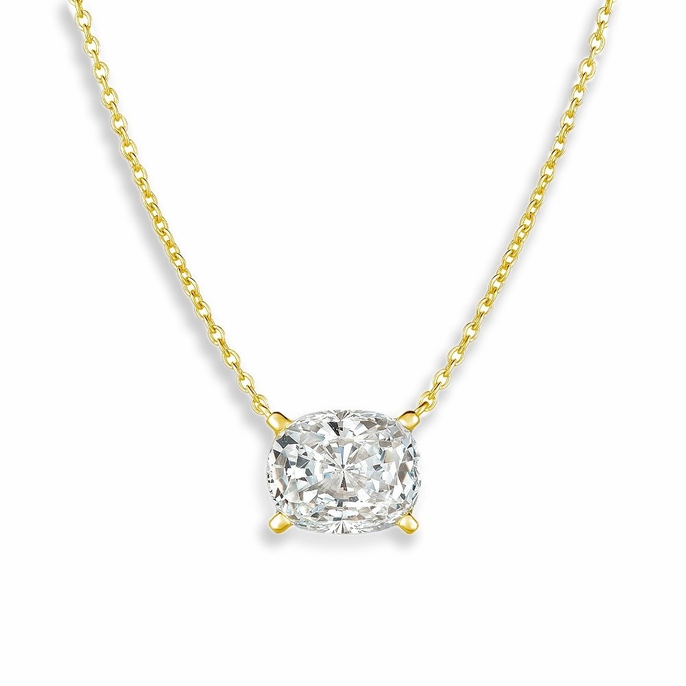 Radiant Cushion Cut Necklace Finished in 18kt Yellow Gold