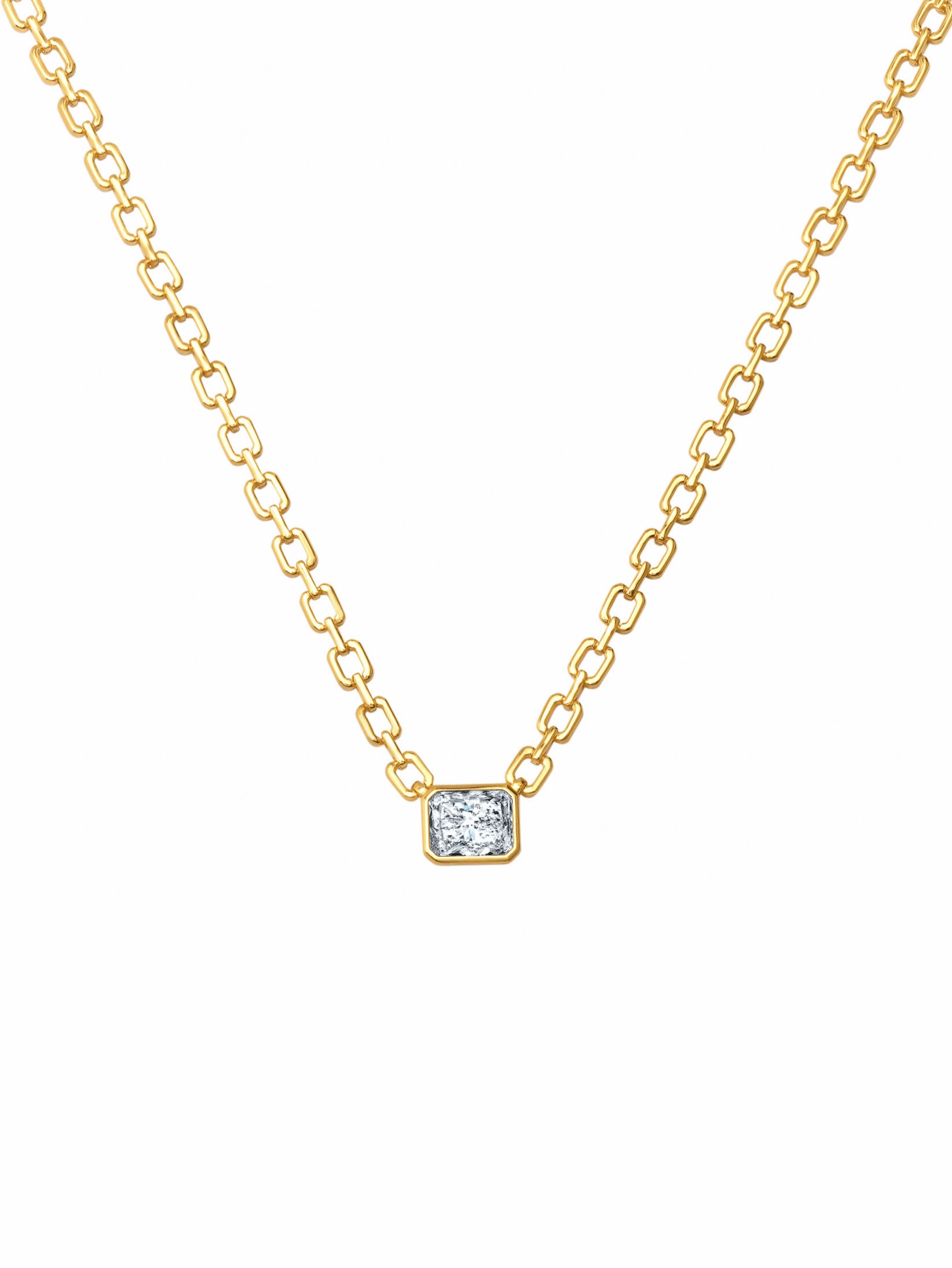 Radiant Link Pendant Necklace in Gold