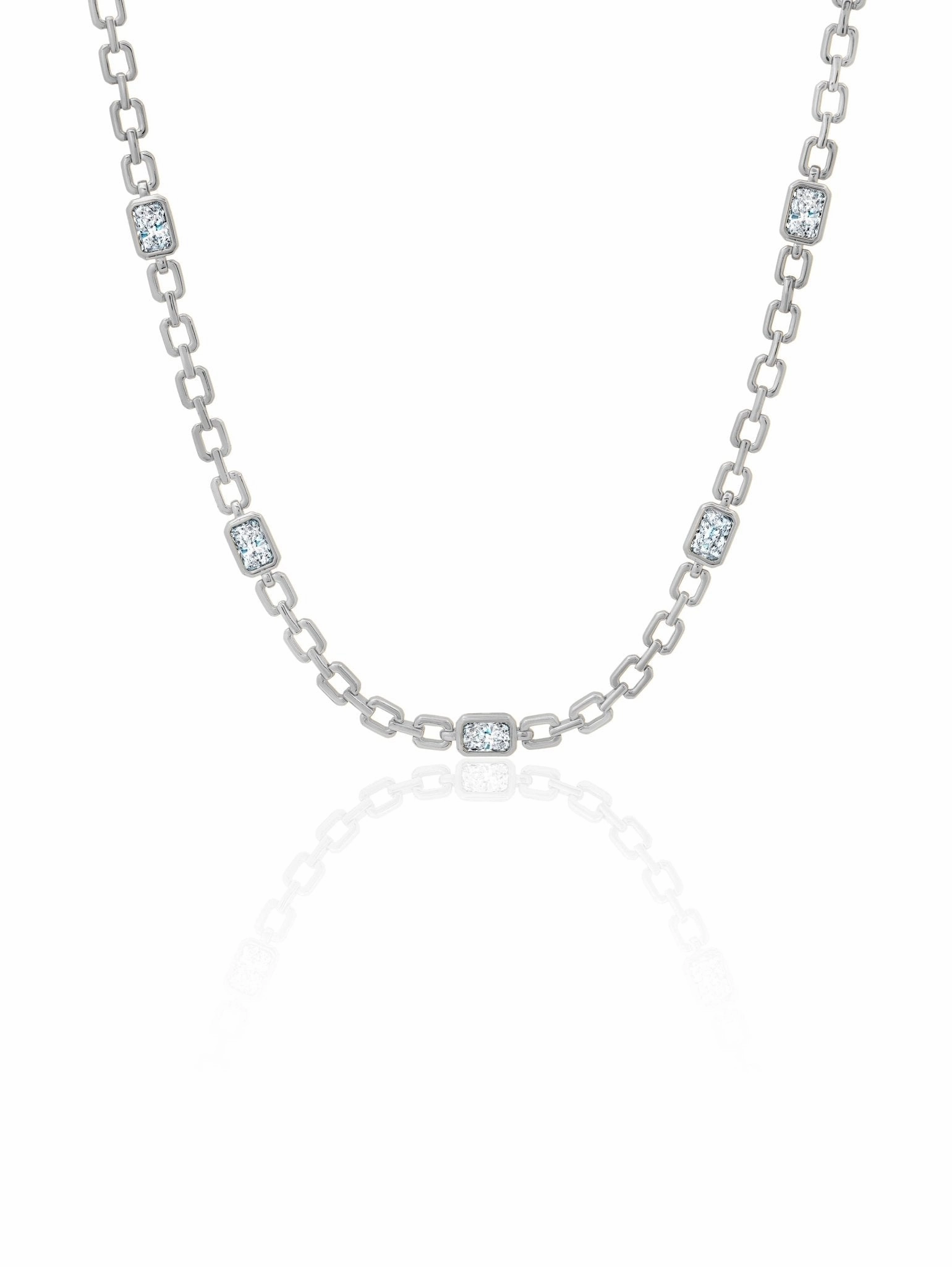 Radiant Link Pendant Necklace in Platinum