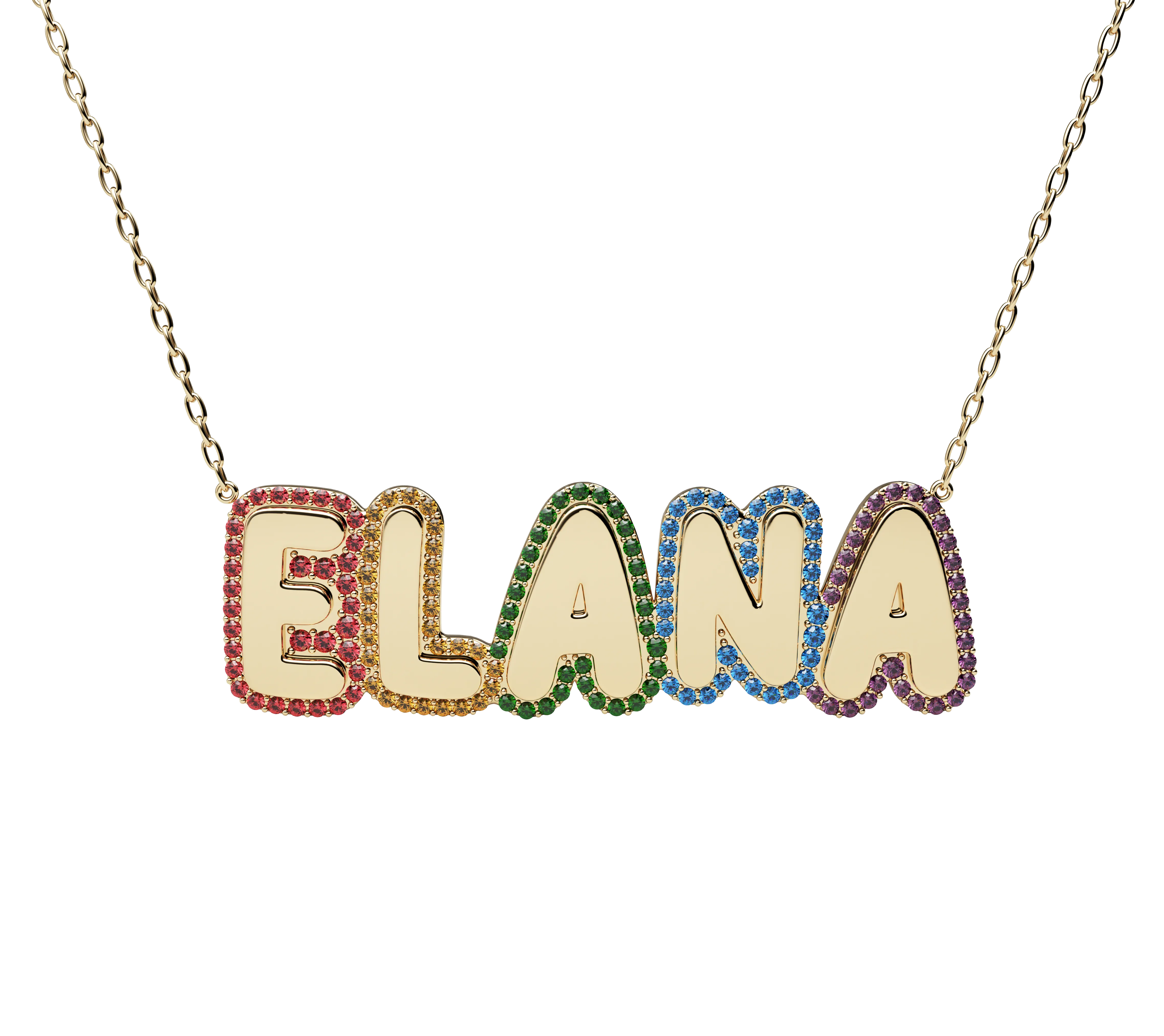 Rainbow Bubble Name Nacklace- Limited Edition