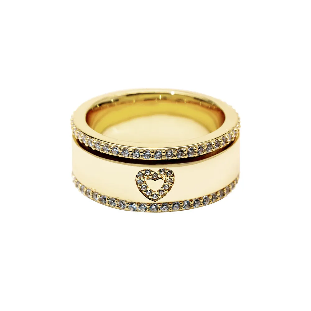 Rainbow Heart Spinning Ring