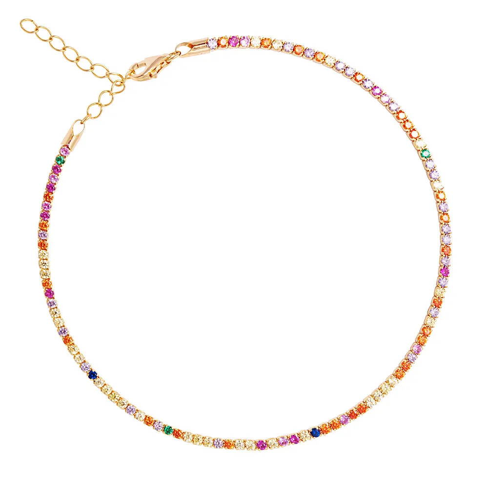 Rainbow Tennis Anklet
