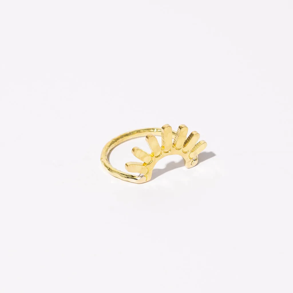 Ray Stacking Ring - Hammered Brass