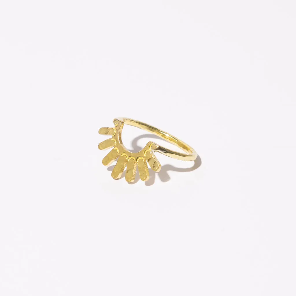 Ray Stacking Ring - Hammered Brass