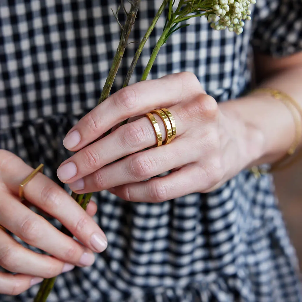 Ridge Band Ring - Brass or Sterling Silver