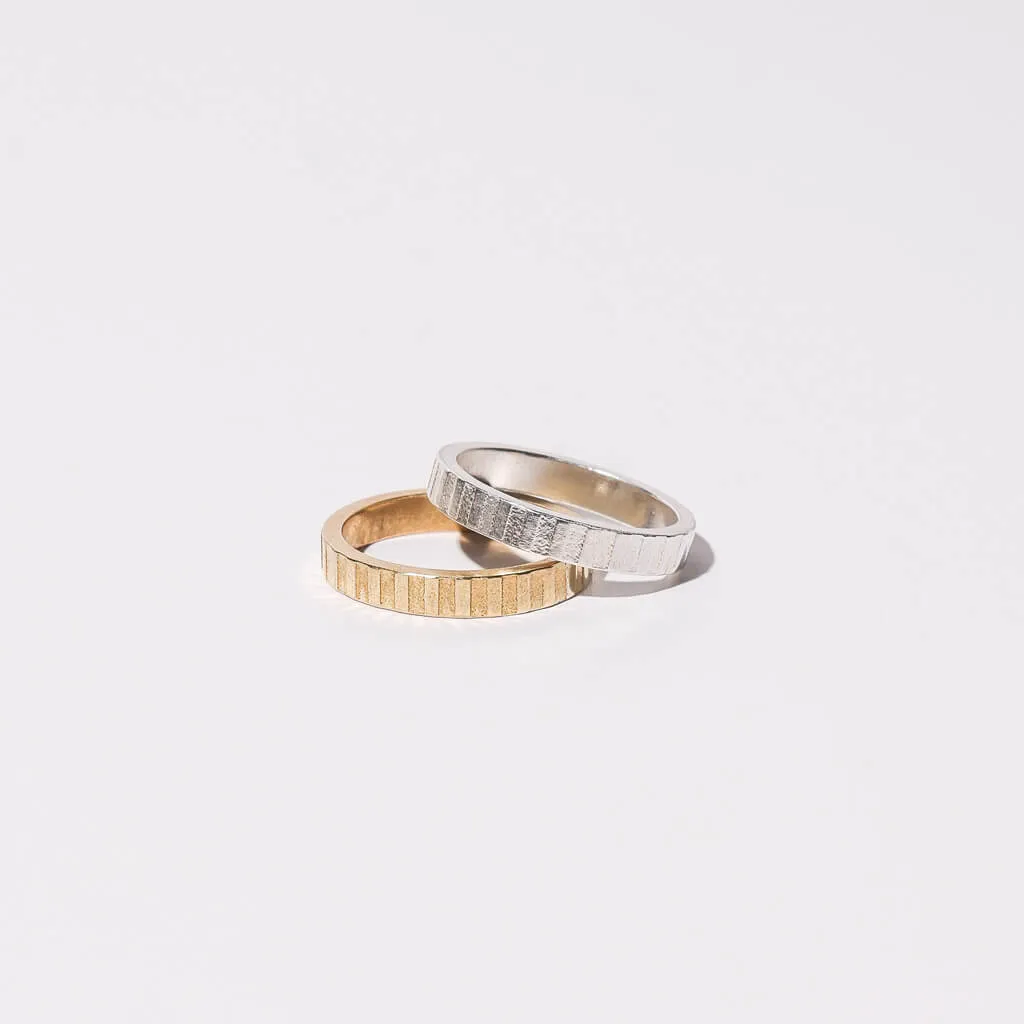 Ridge Band Ring - Brass or Sterling Silver