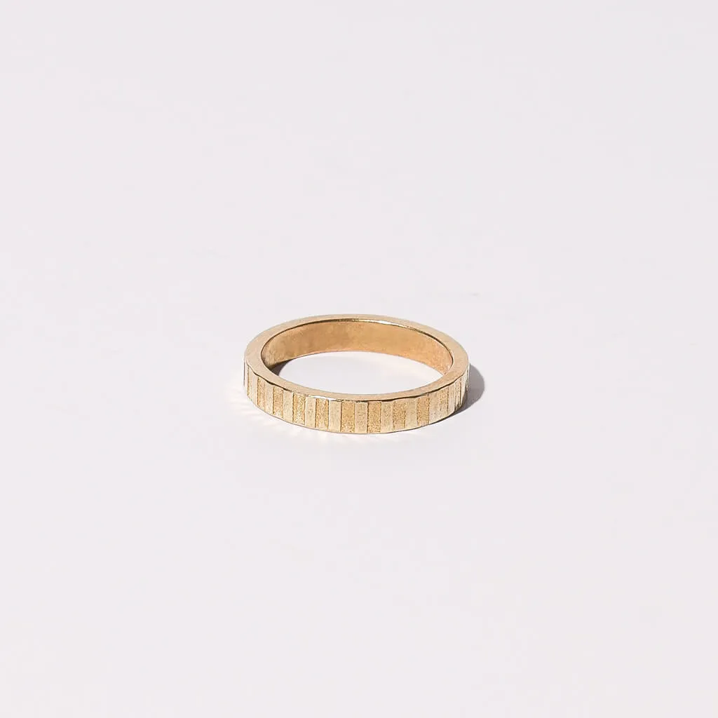 Ridge Band Ring - Brass or Sterling Silver