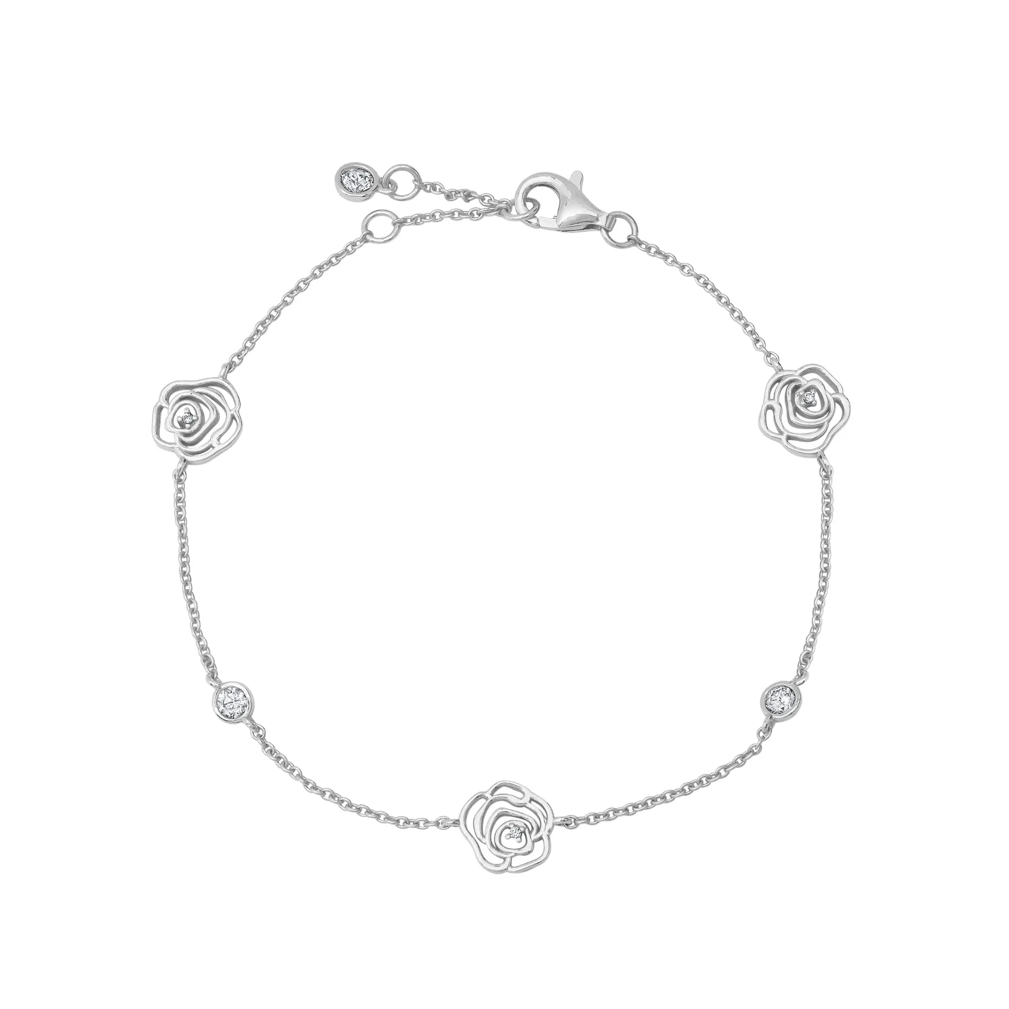 Rosy Station Bracelet in Platinum