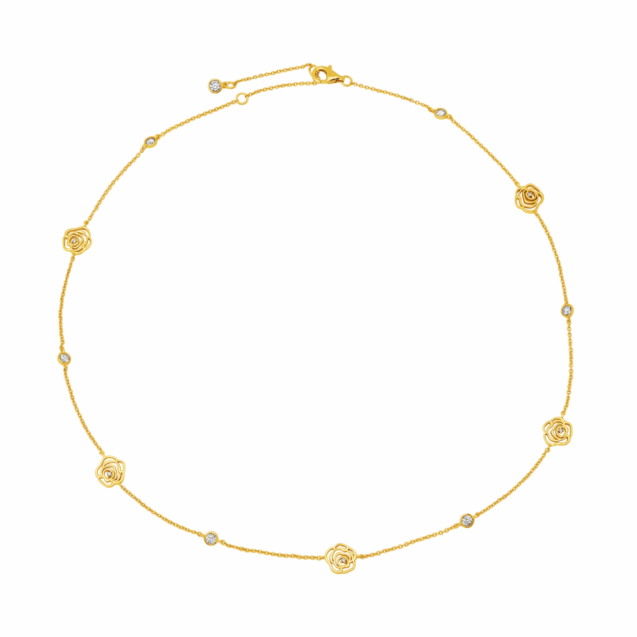 Rosy 18" Station Necklace in Gold