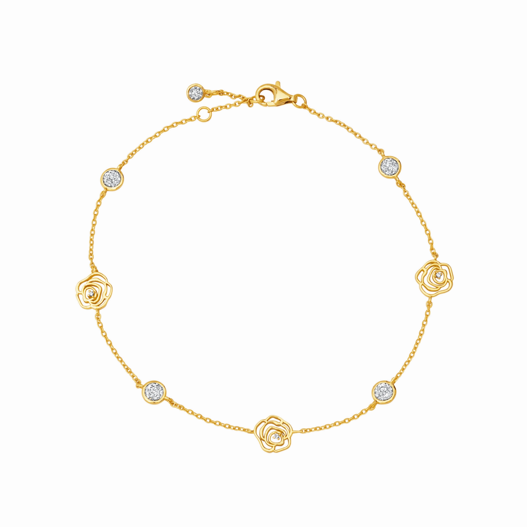 Rosy Station Anklet in Gold