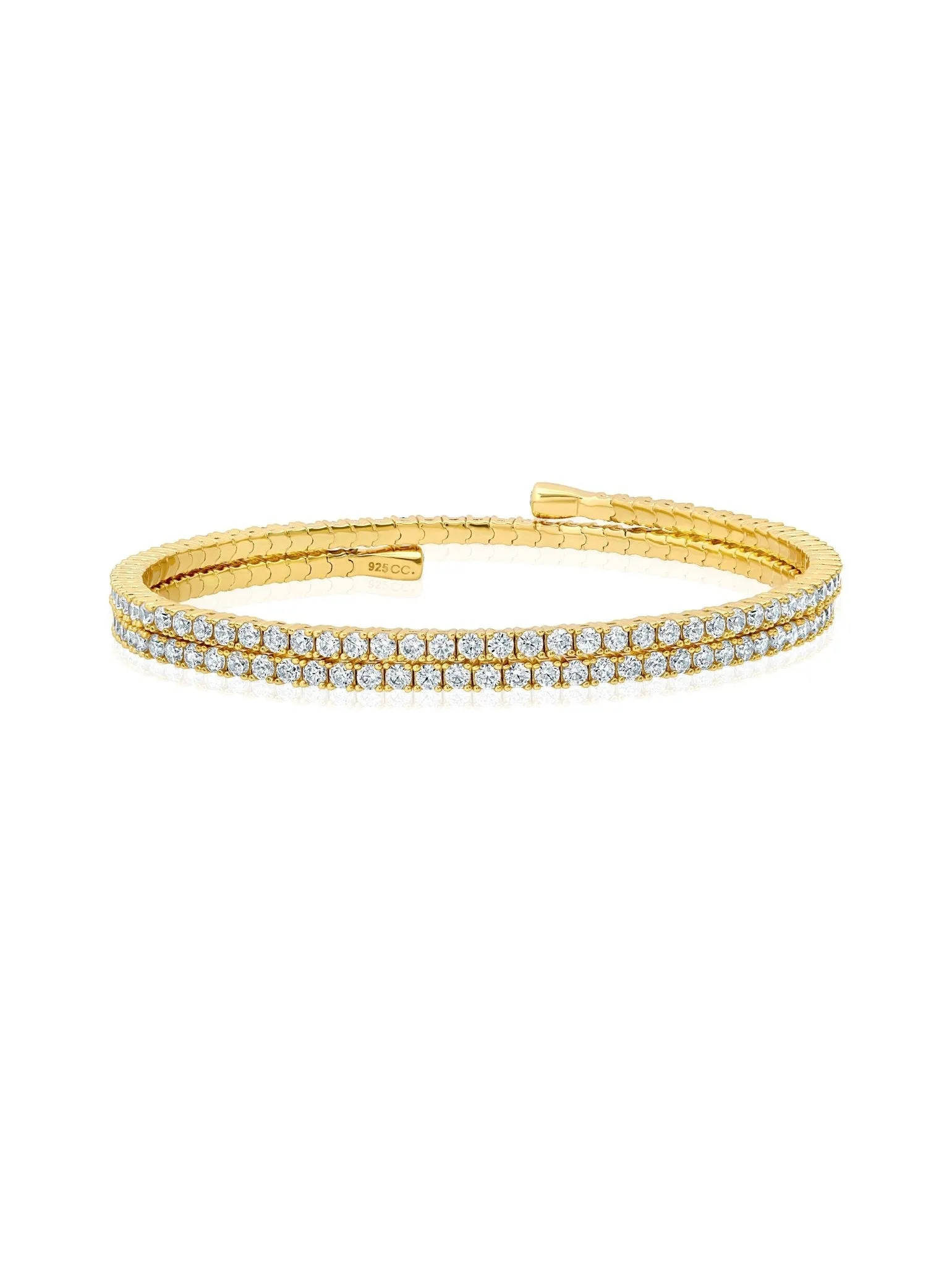 Round Cut Adjustable Bracelet Finished in Gold