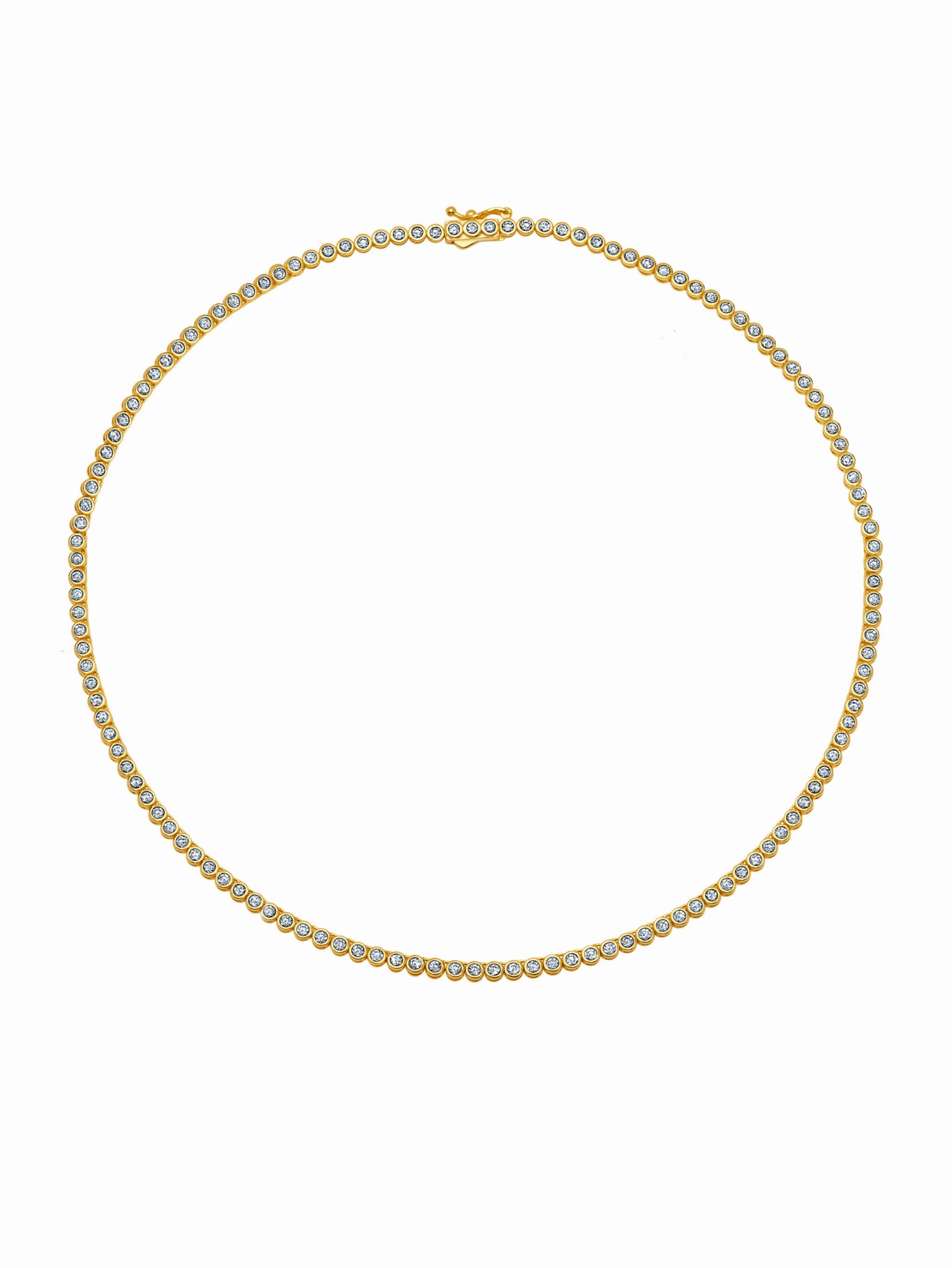 Round Bezel Necklace in Gold