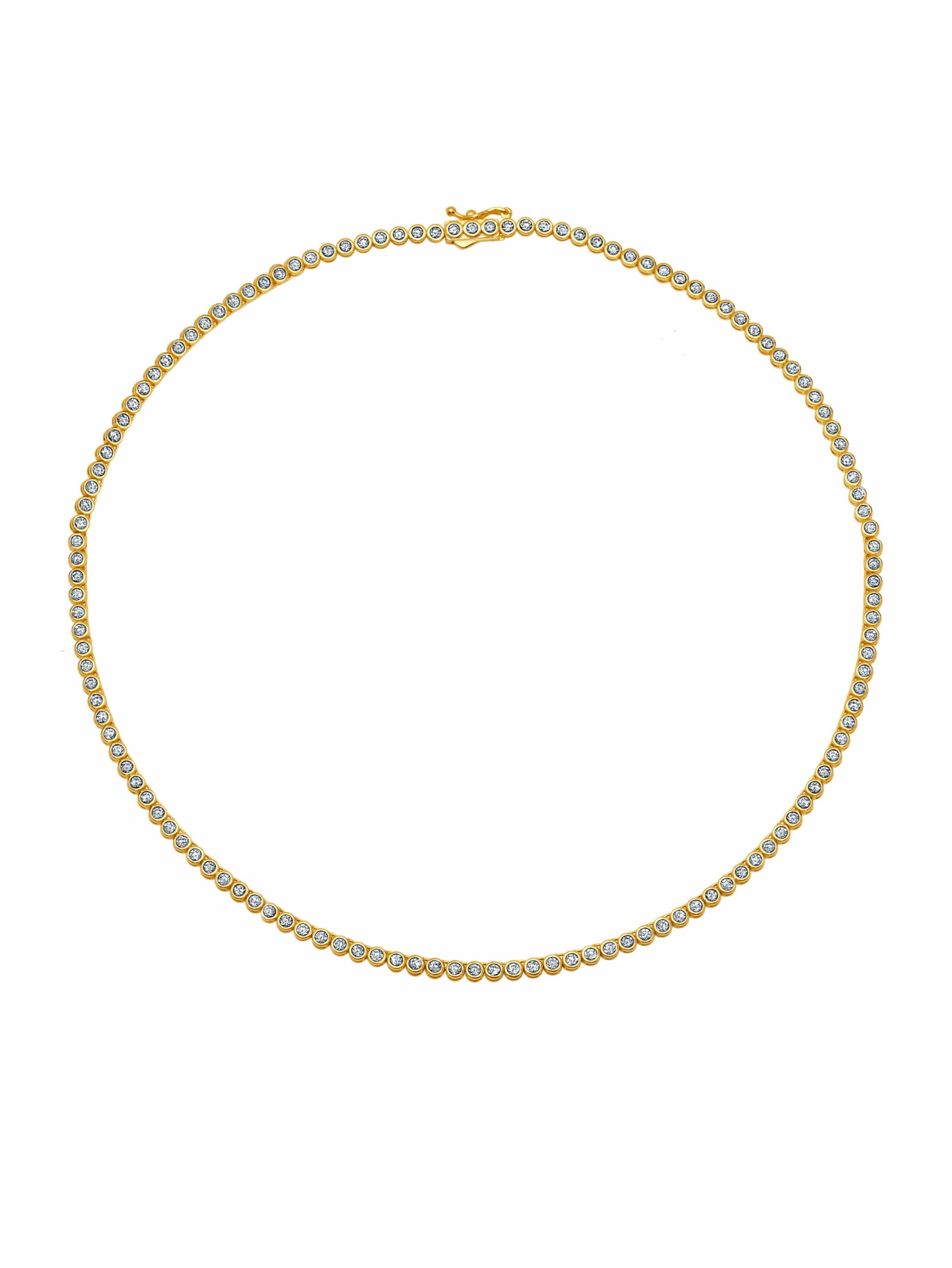 Round Bezel Necklace in Gold