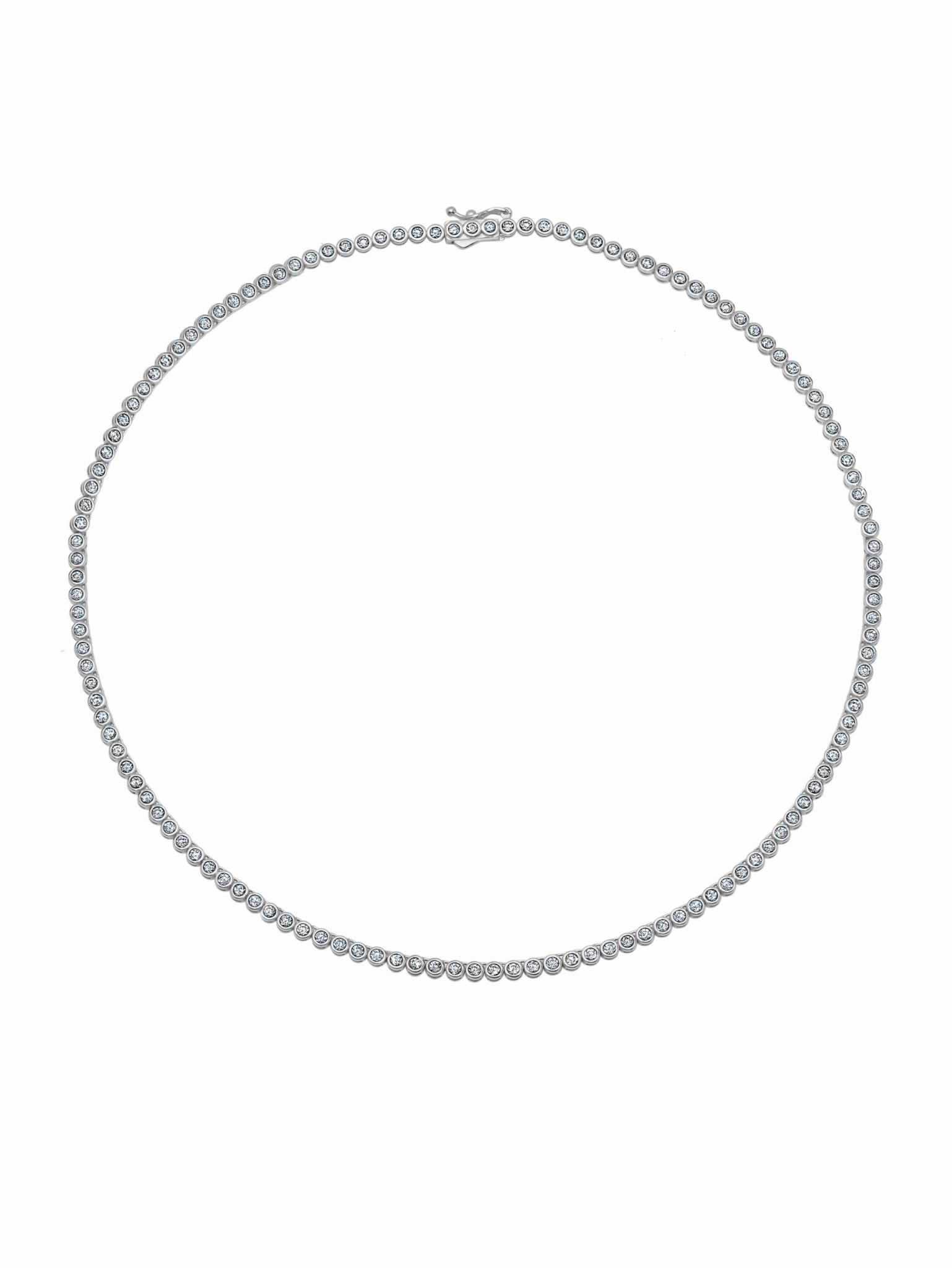 Round Bezel Necklace in Platinum